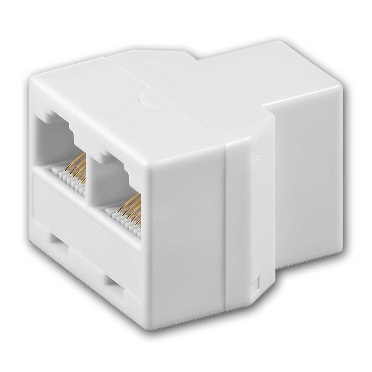Goobay RJ45 Y Adapter Netzwerk-Splitter ws, Doppler Cat6 Netzwerkkabel