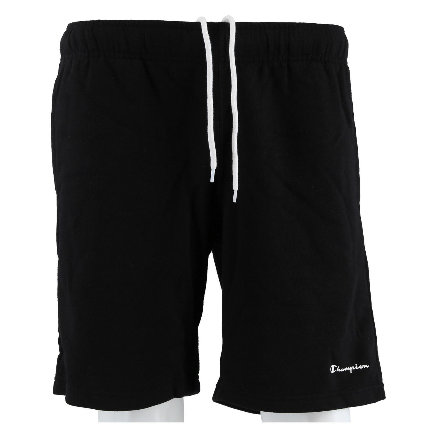 Champion Jogginghose Freizeithose Bermuda(Baumwolle) kurz Logo Schriftzug klein schwarz