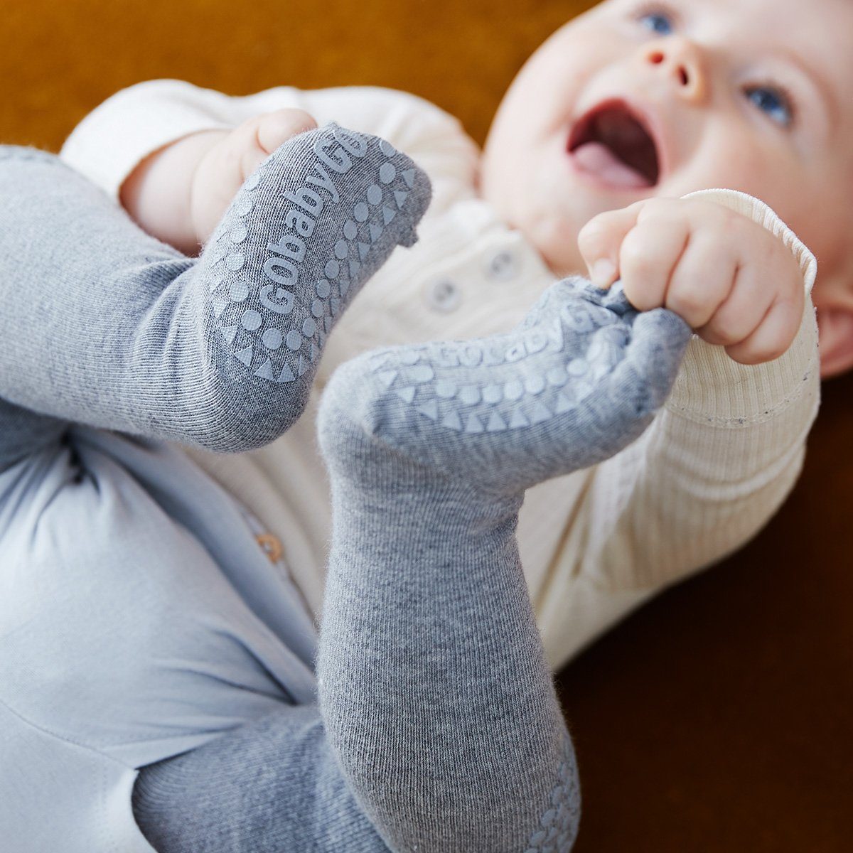 Strumpfhose GoBabyGo Kleinkinder aus & ABS Thermostrumpfhose Babys Noppen für Krabbel Wolle mit