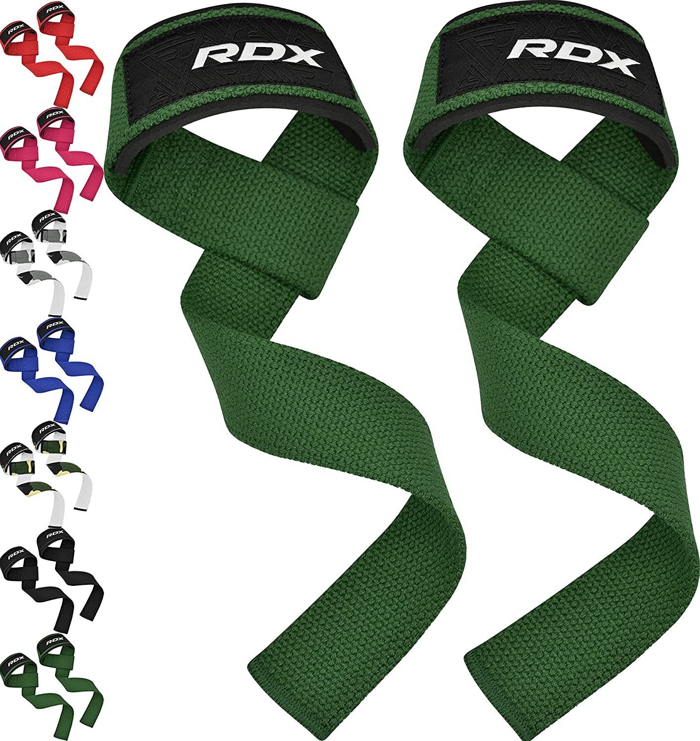 RDX Handgelenkschutz RDX Lifting Straps Strength Training, 60 cm lange professionelle Army Green