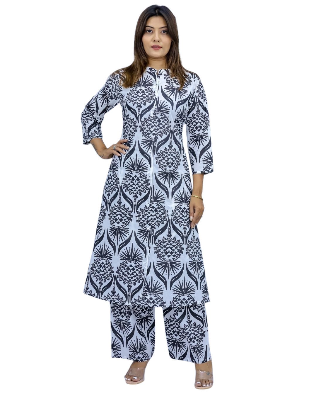 PfauGermany A-Linien-Kleid A-line Long TOP with Palazzo Trauser .2 PCS