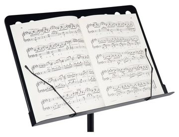 McGrey Notenpult Orchesterpult Lochblech Ständer Deluxe Notenständer mit Notenklemmen, (Spar-Set, 2-tlg., inkl. Ablagebox für Utensilien), Abnehmbare Lochblechablage