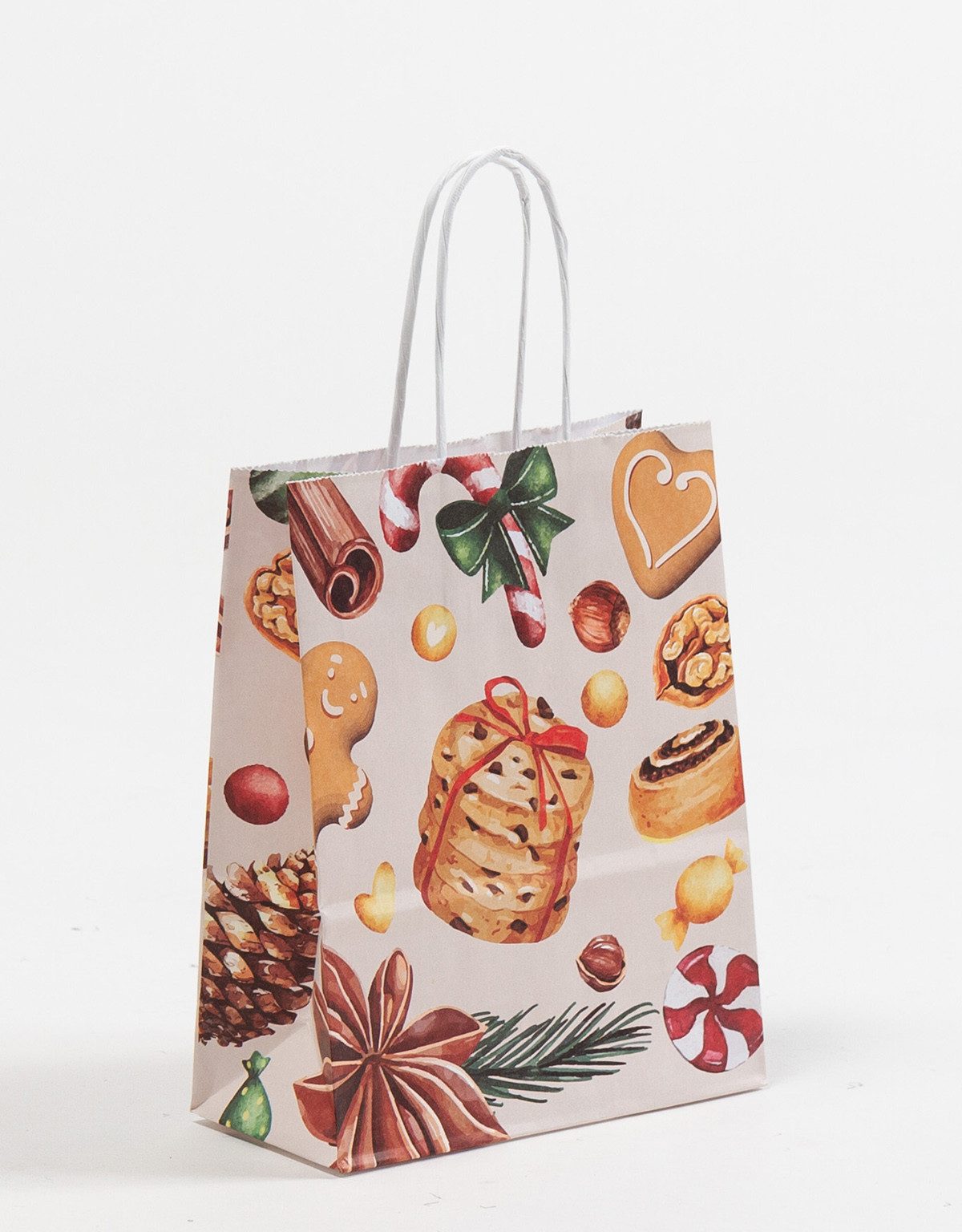 Tragetasche Papiertragetasche mit Kordel, "Weihnachtsleckereien"