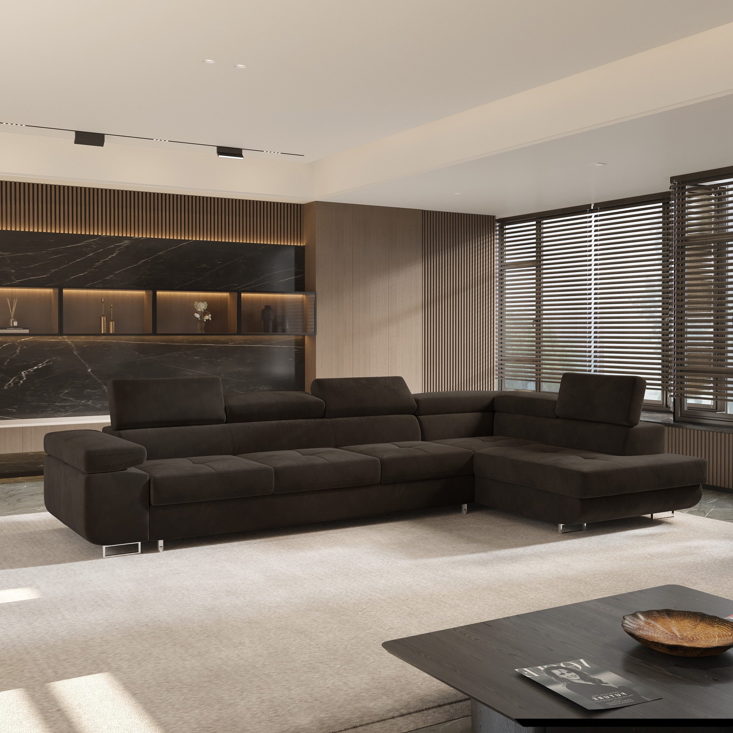 Masseno Ecksofa VICENTE mit Schlaffunktion L-Form, Sofa mit Bettkasten
