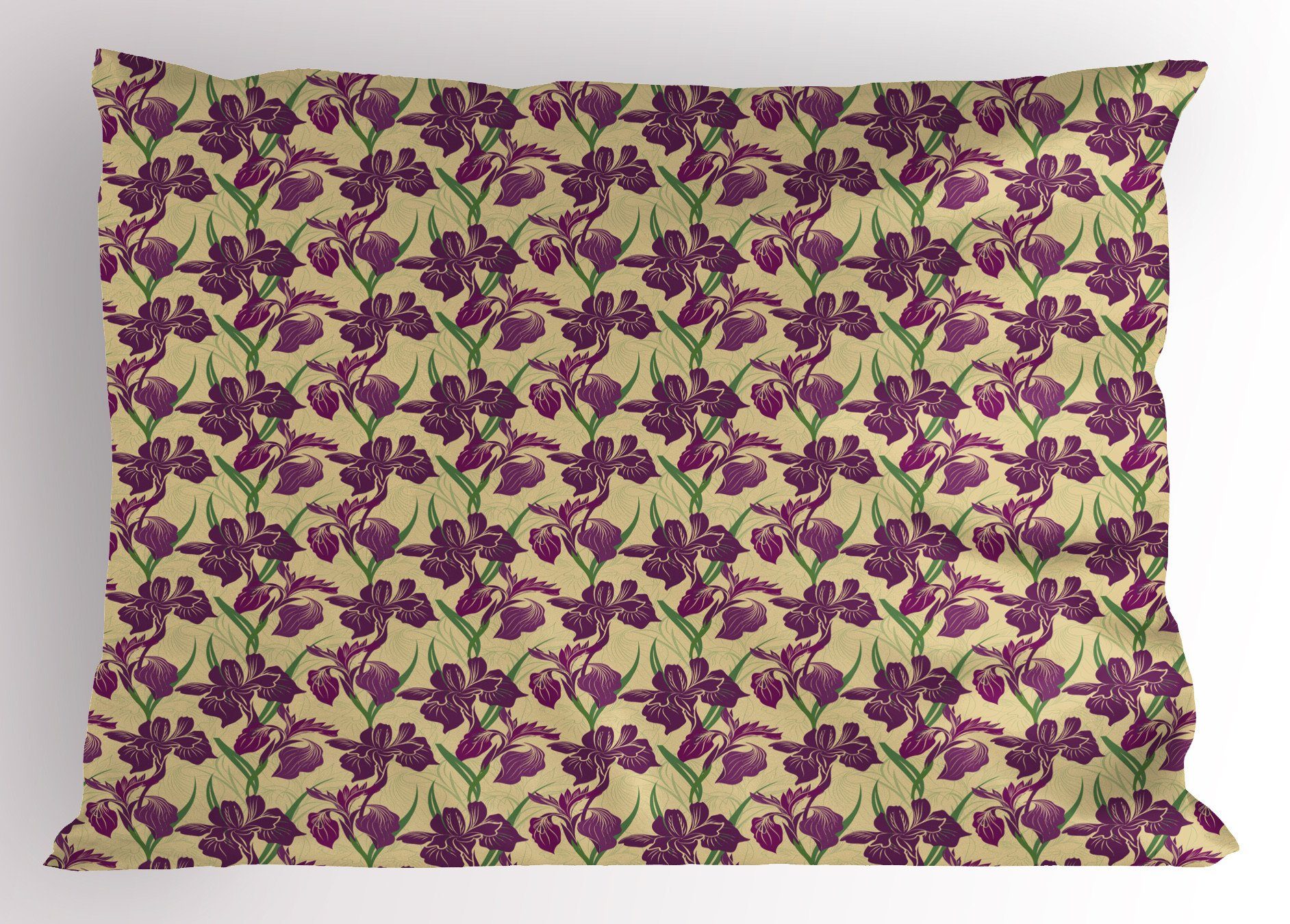 (1 Blumen Dekorativer Gedruckter Violett-Töne Blume Kissenbezug, Stück), Standard King Kissenbezüge Size Iris Abakuhaus