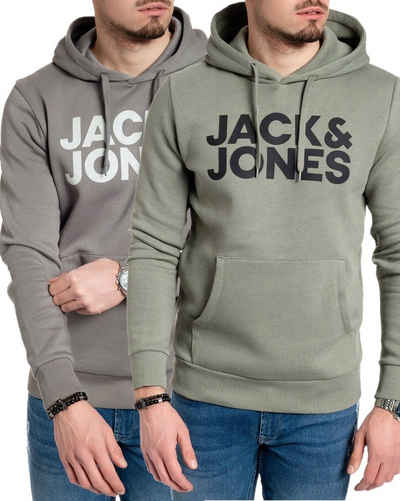 Jack & Jones Kapuzenpullover (Spar Set, Doppelpack) mit Printaufdruck