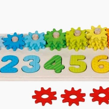 goki Lernspielzeug Sortierspiel Lerne Zählen mit Zahnrädern, Koordination und Feinmotorik gefördert