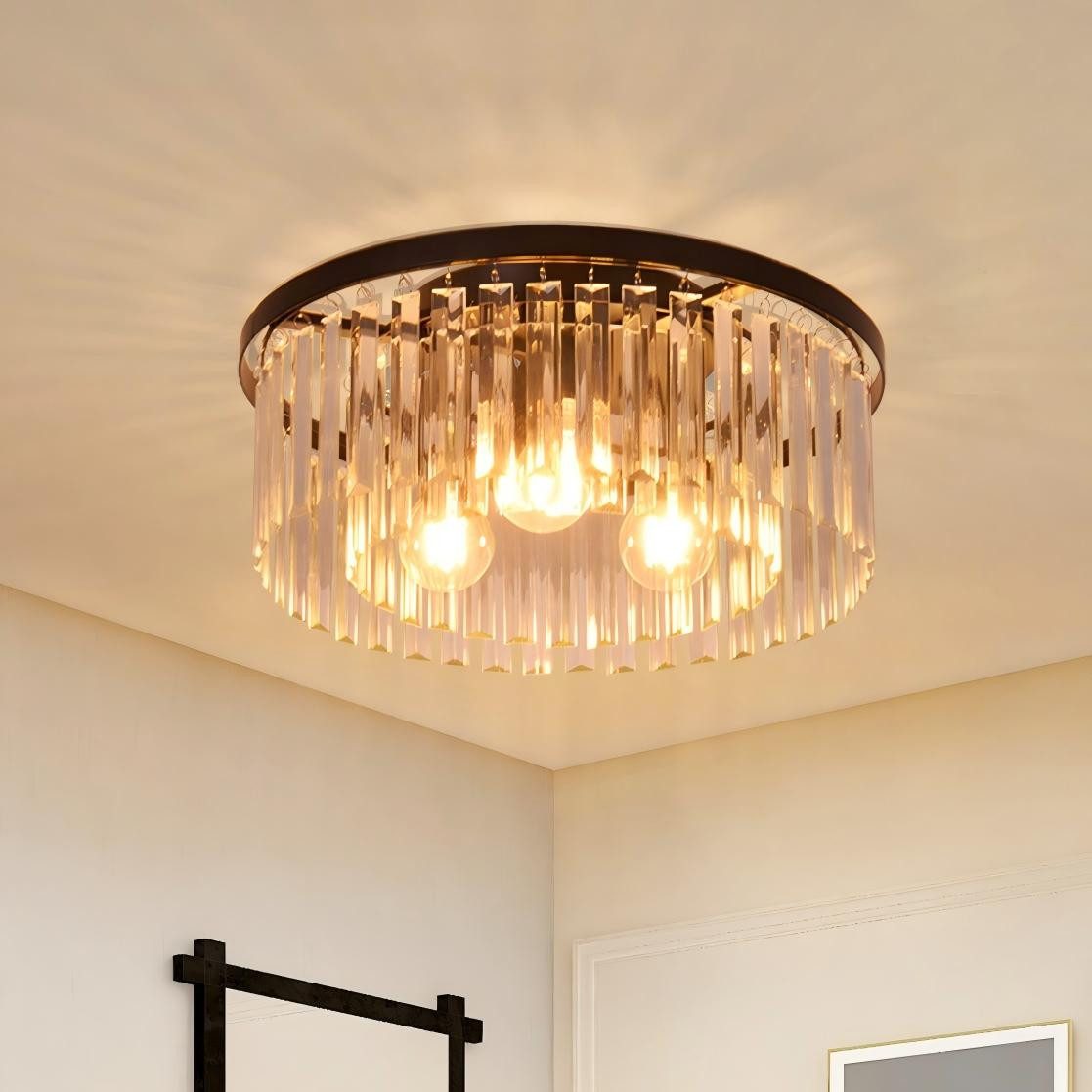 ZMH Deckenleuchte Wohnzimmer Schwarz E27 Deckenlampe Modern Kristall für Kü günstig online kaufen