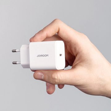 JOYROOM USB-C PD 20W Wandladegerät + USB-C-Kabel – Weiß - Schnellladegerät USB-Ladegerät