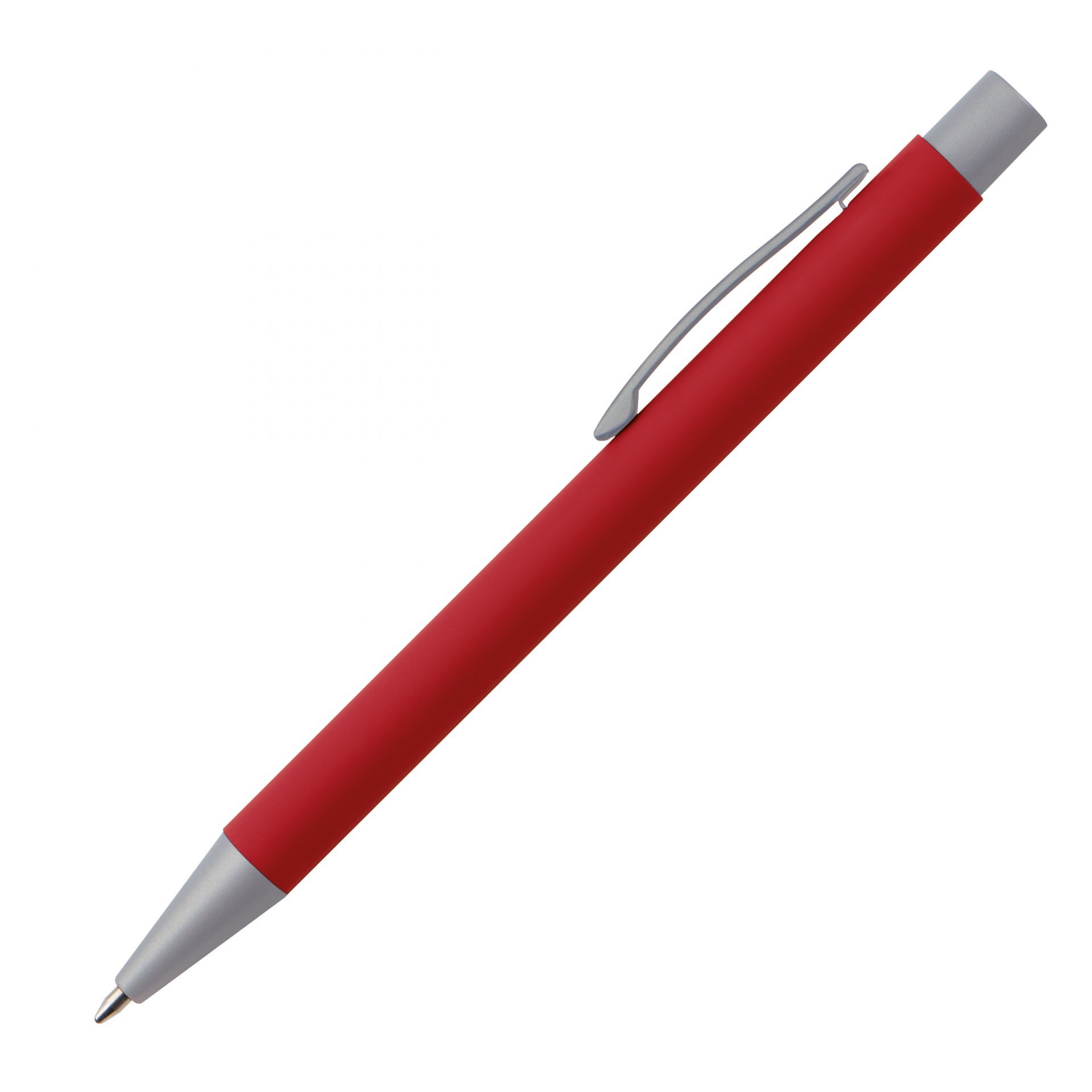 Easy Gifts Kugelschreiber Kugelschreiber / aus Metall mit rubber finish Oberfläche / Farbe: rot