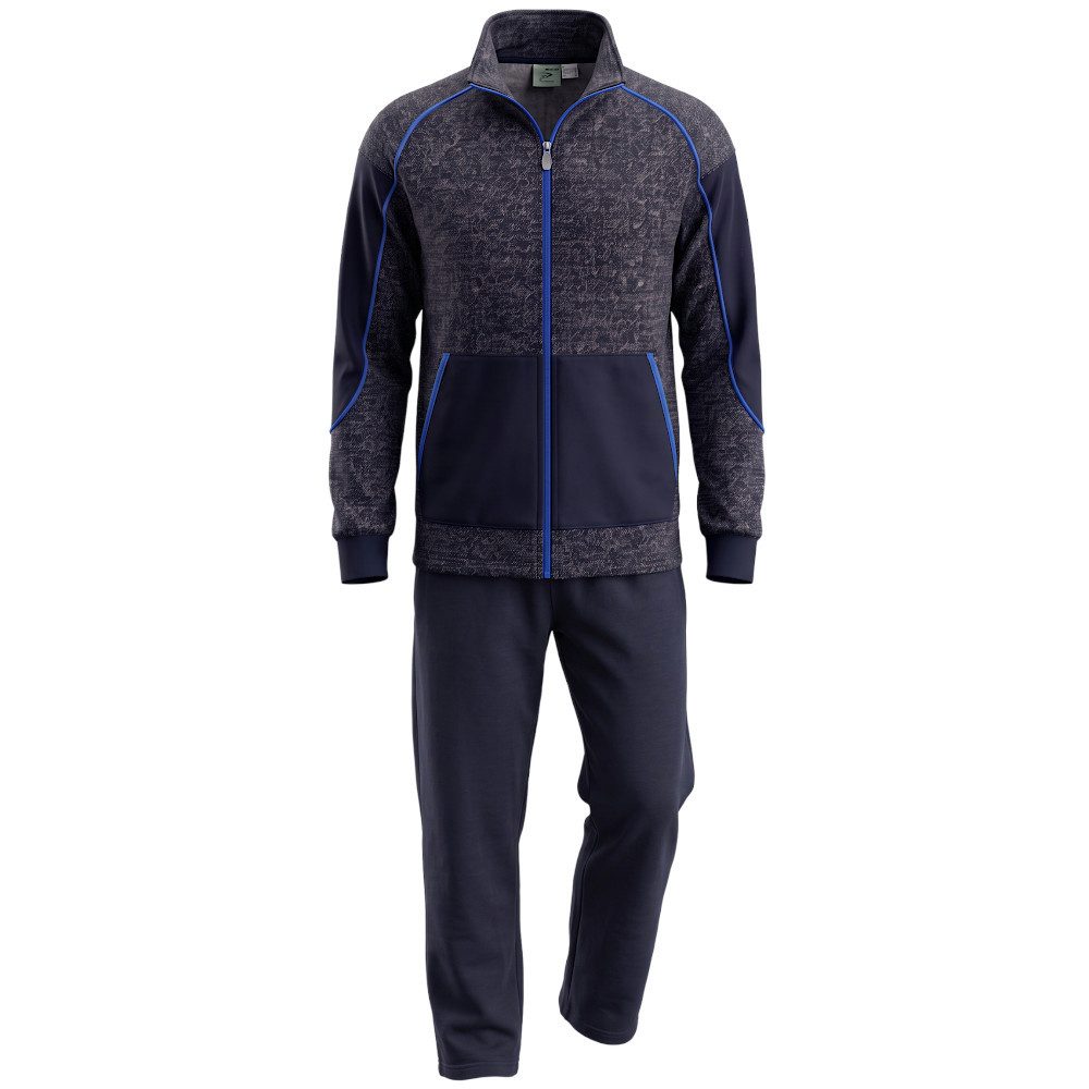 Herbold Sportswear Jogginganzug Herren Trainingsanzug Freizeitanzug wärmender Sportanzug Kuranzug (2-tlg), Wärmend · meliertes Design · angeraute Innenseite – Bild 2 von 5