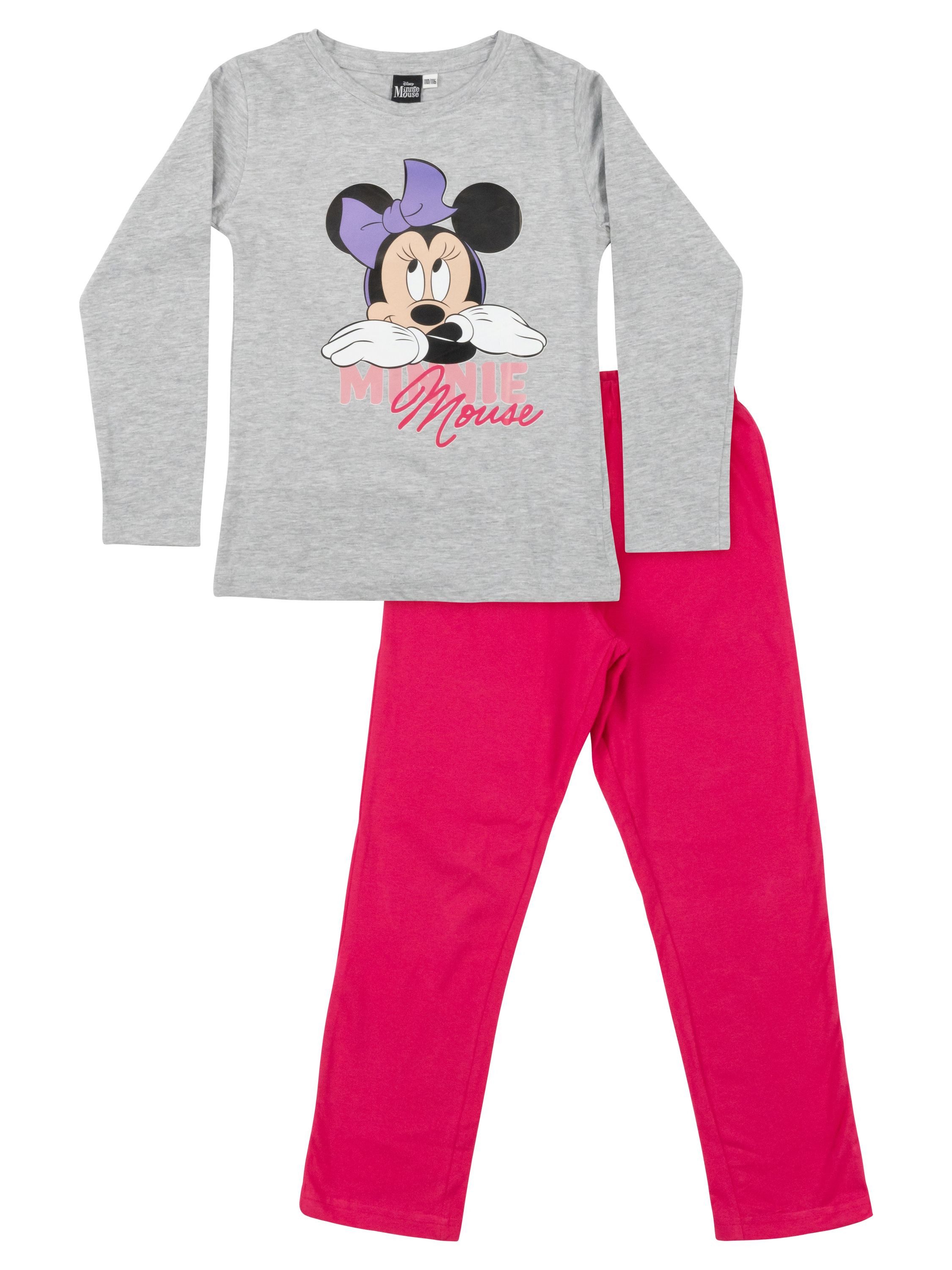 Schlafanzug Disney Minnie Mouse Schlafanzug Pyjama Set Langarm Oberteil mit Hose
