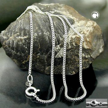 unbespielt Silberkette Halskette 2,4 mm Flachpanzerkette diamantiert 925 Silber 42 cm, Silberschmuck für Damen und Herren