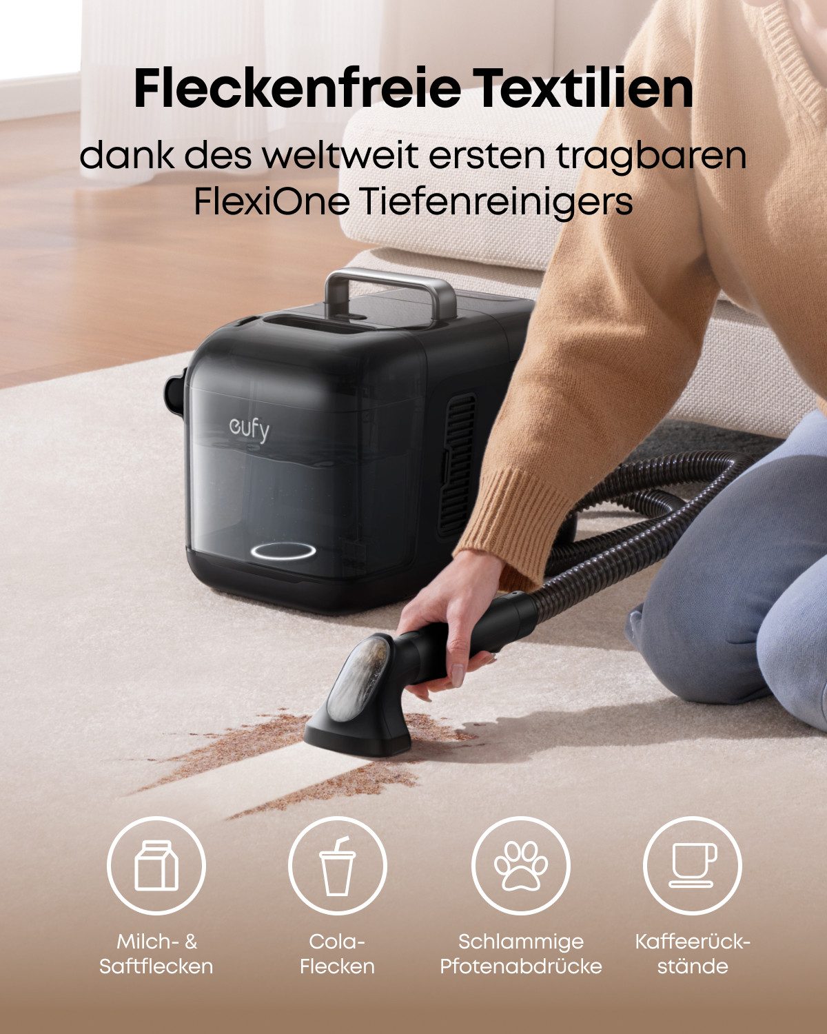 eufy Saugroboter Omni E28 HydroJet Tiefenreinigers,20000pa, mit Beutel, mit Wischfunktion, All-in-One-Station, App Control