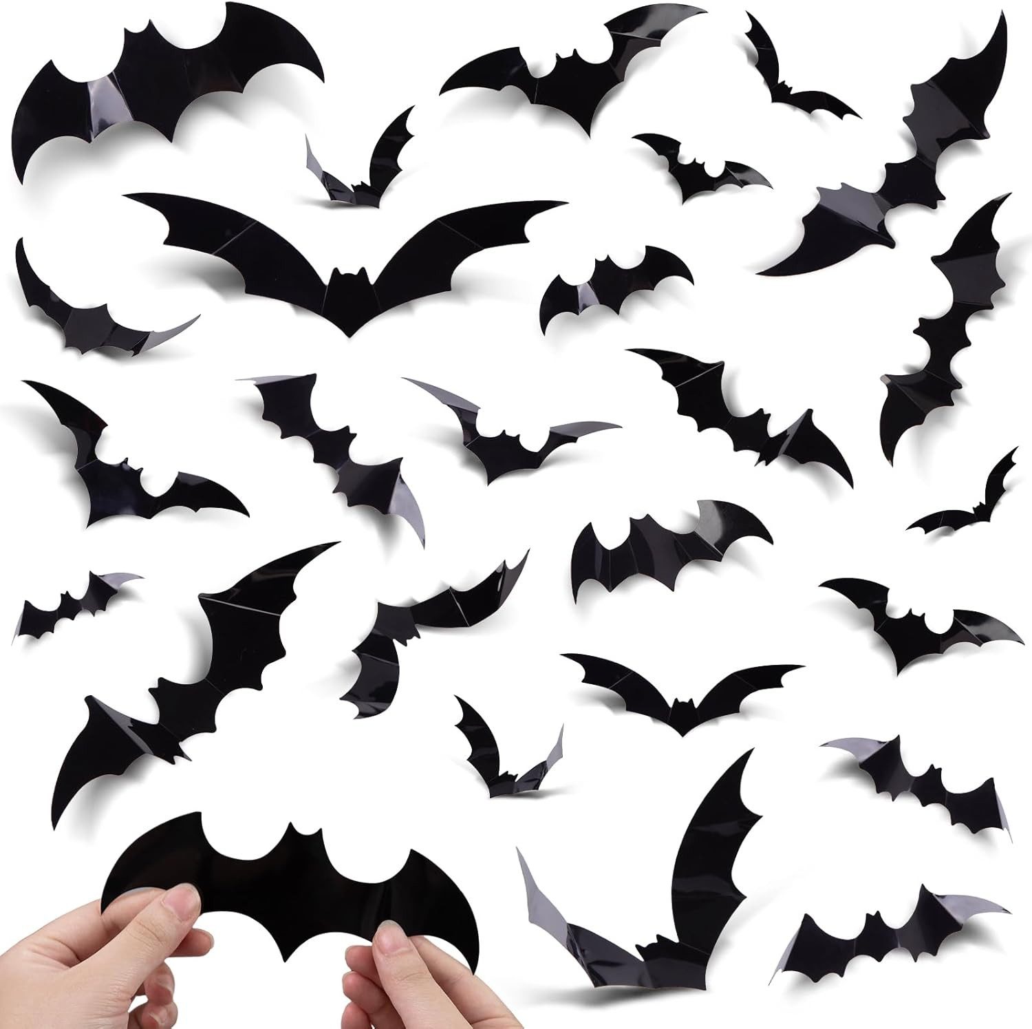 Coonoor 3D-Wandtattoo Halloween 3D Fledermaus Wanddekoration, günstig online kaufen