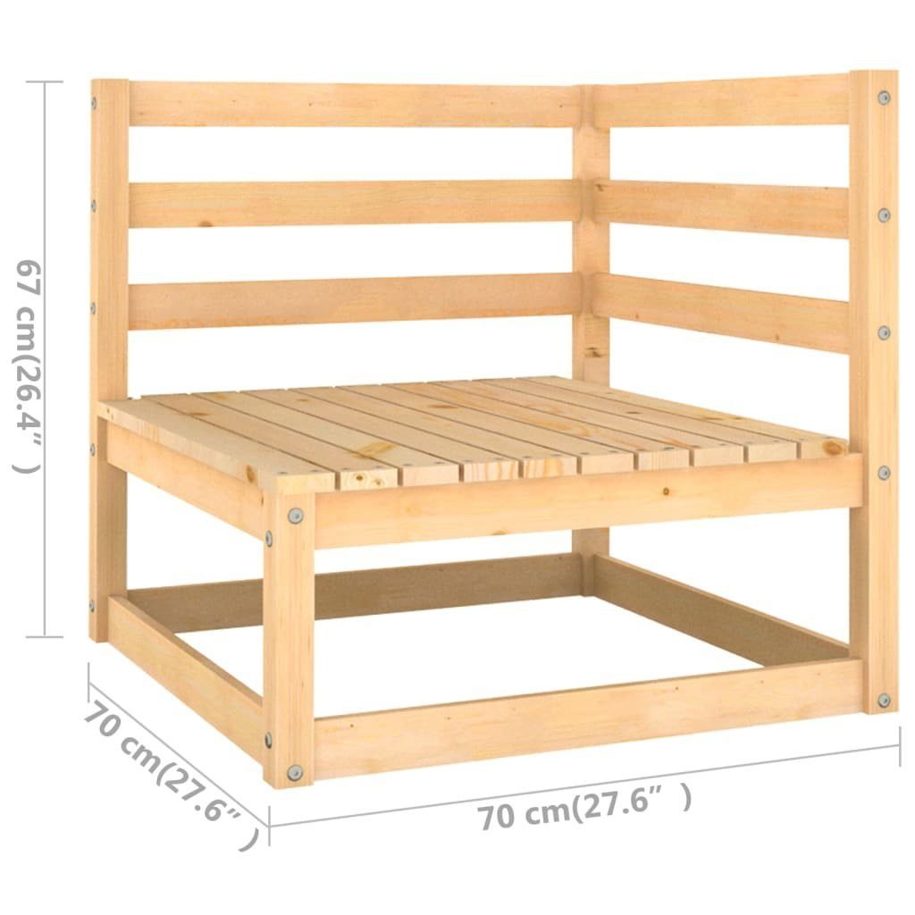 Natur Garten-Lounge-Set vidaXL Kissen Massivholz mit 6-tlg. Anthrazit und (1-tlg) Kiefer, Gartenlounge-Set