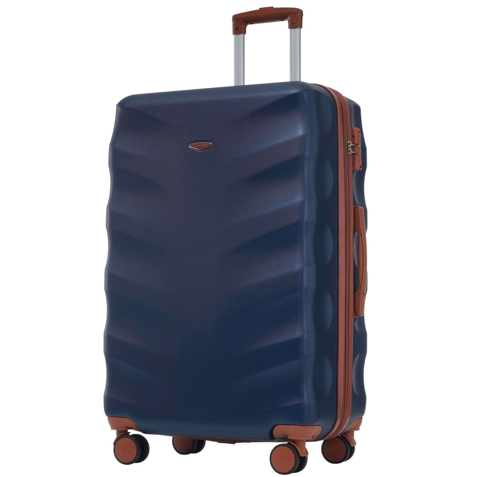 Handgepäck tlg), Zollschloss Trolley ABS-Material, 4 REDOM Set Trolleyset Reisekoffer, (3 Königsblau+Braun TSA Rollen, Handgepäck Hartschale Reisekoffer, Kofferset 4 Rollen,