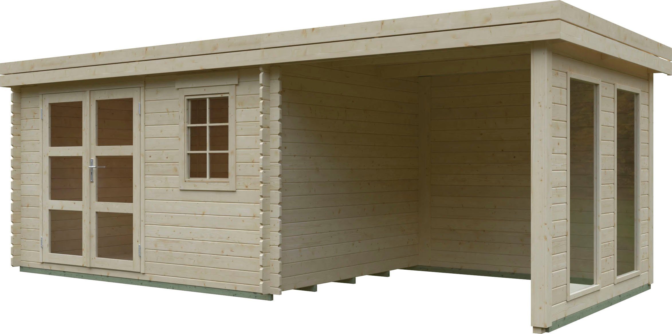 Kiehn-Holz Gartenhaus Tollensesee, BxT: 605x282 cm, aus naturbelassenem Fichtenholz