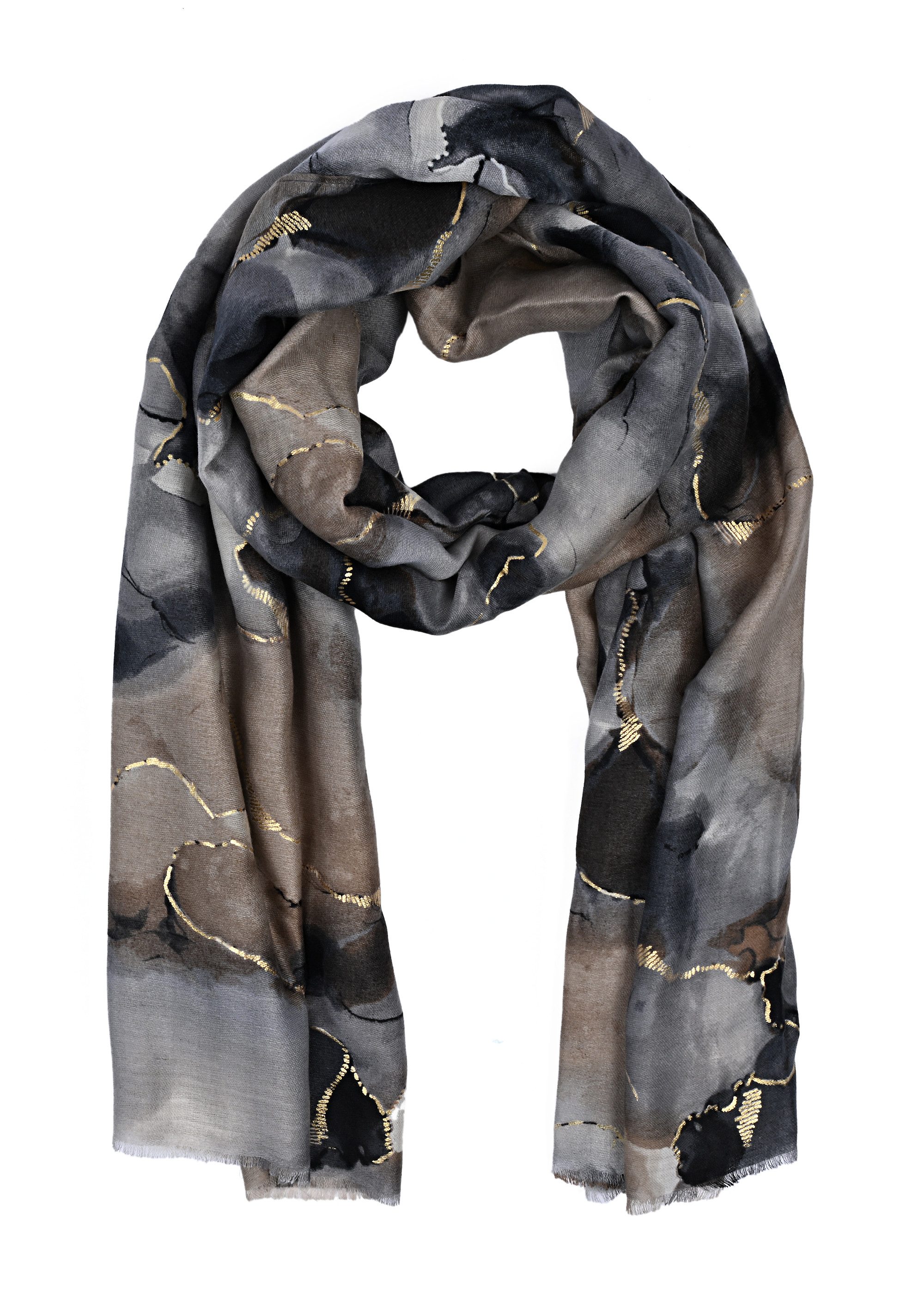 Modeschal Damen Sommerschal mit abstraktem Muster, elegant und vielseitig.