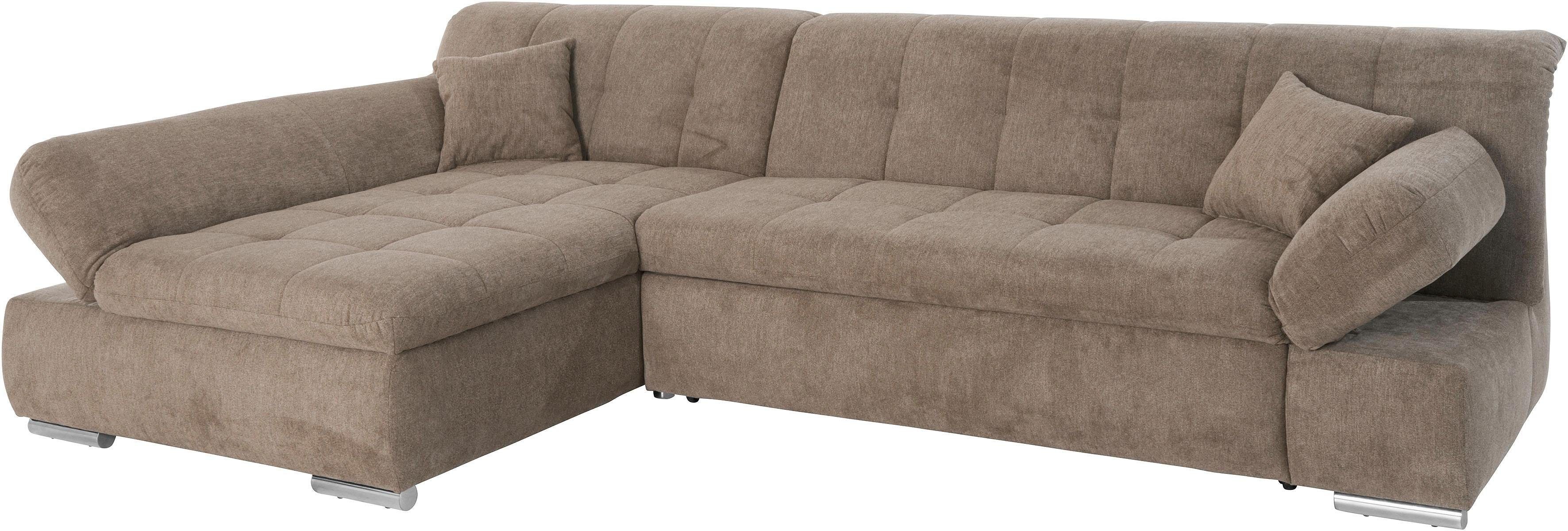 DOMO collection Ecksofa MONA 297x173 cm, modern und komfortabel, whlw. mit Bettfunktion, L-Form