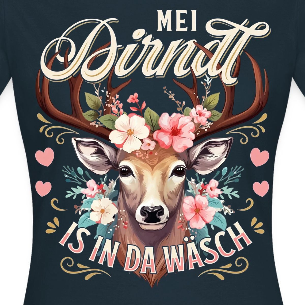 Spreadshirt T-Shirt Ersatz Dirndl, Dirndl Ist In Der Wäsche Frauen T-Shirt (1-tlg) Slim Fit, fällt klein aus