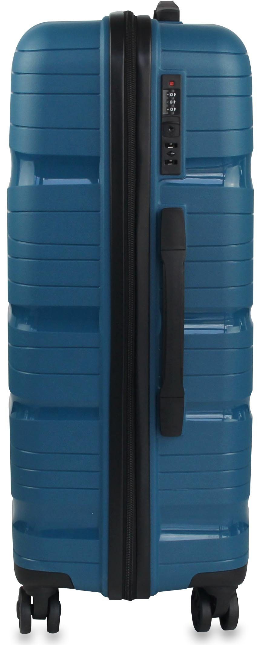 Handgepäck/L/XL drehbar Frentree Rollen, Größen: aus Lakeblau 4 Kunststoff (3 SET) Koffer Trolley TSA-Zahlenschloss, ABS 360° oder mit