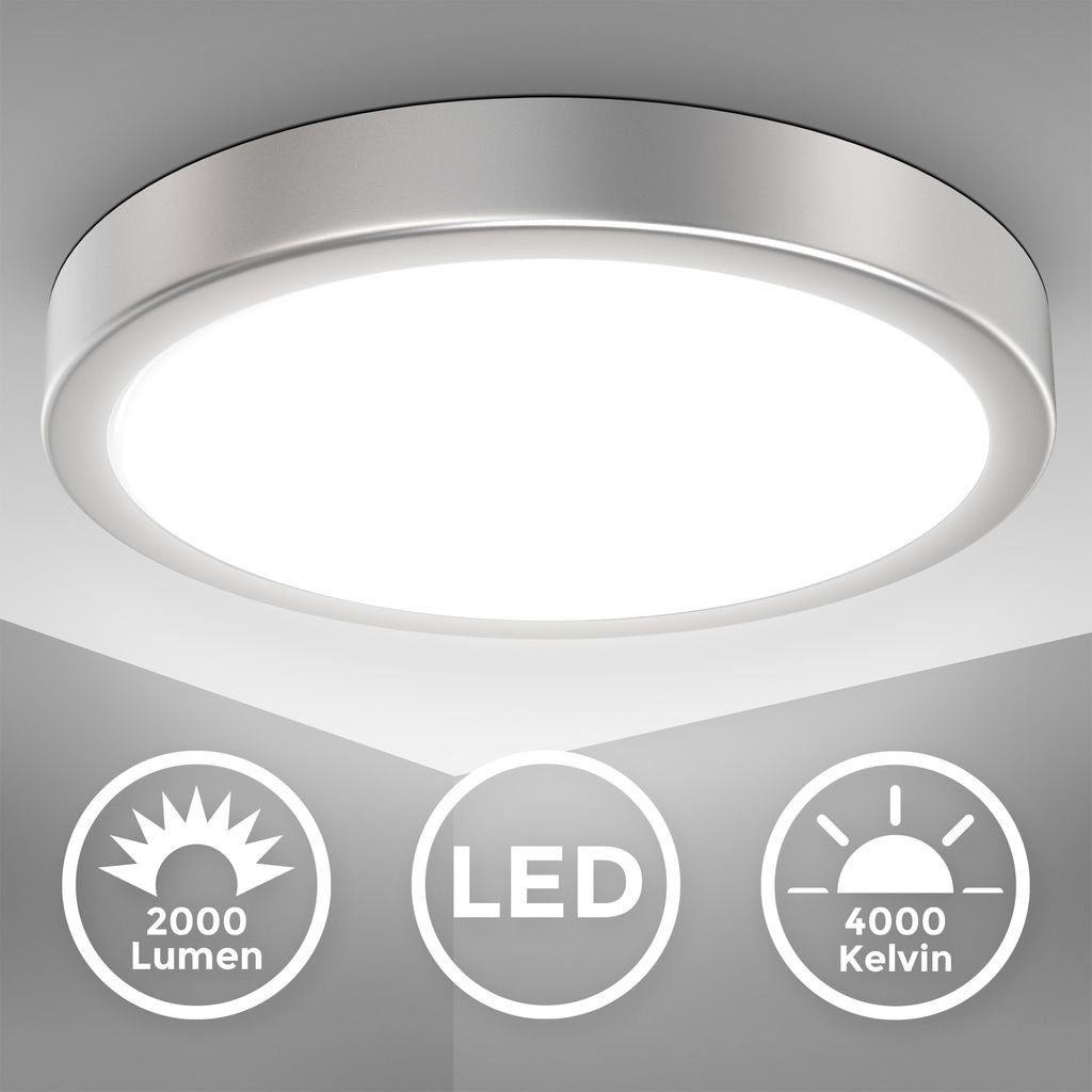 B.K.Licht Deckenleuchte moderne LED Deckenlampe Ø 28 cm silber - BKL1519, L günstig online kaufen