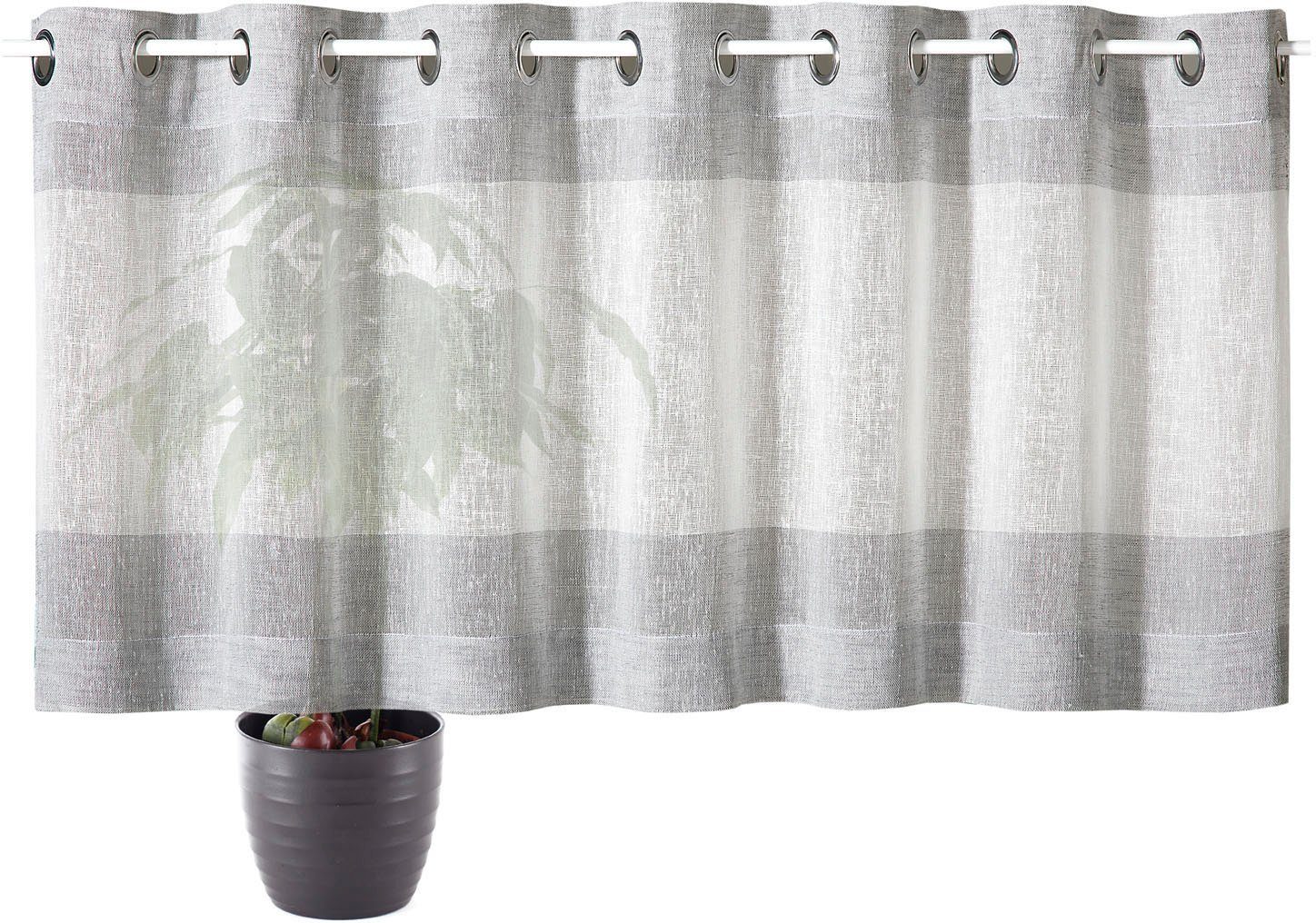 Gerster Scheibengardine Sander (1 St), Ösen, halbtransparent, HxB: 50x140, mit modernem Streifen Design