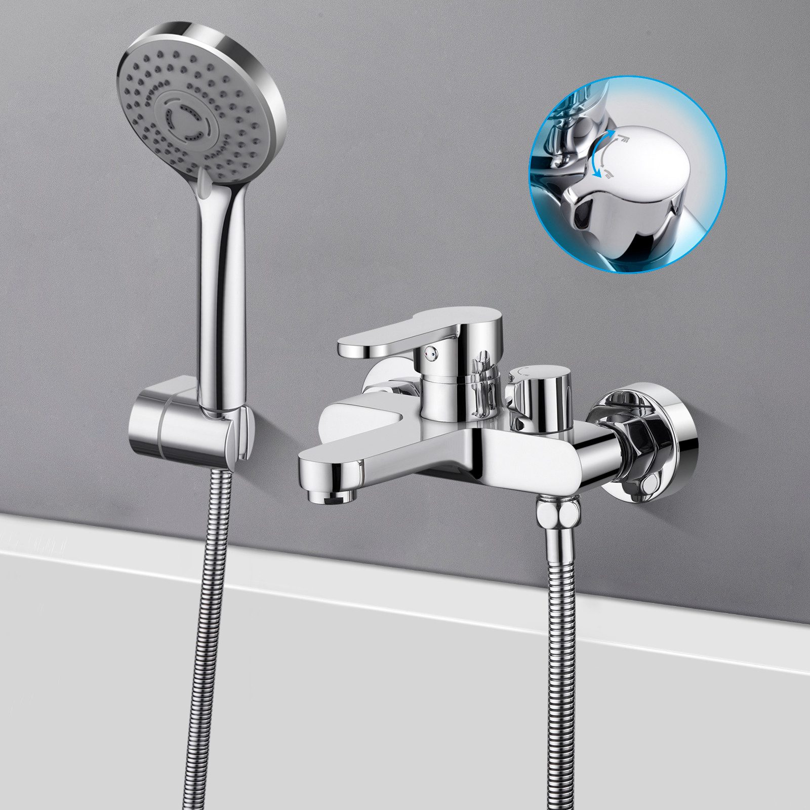 WOOHSE Duschsystem Badarmatur Badewannenarmatur Wasserhahn badewanne günstig online kaufen