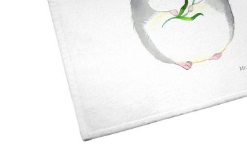 Mr. & Mrs. Panda Handtuch Chinchilla Blume - Weiß - Geschenk, Chinchillas, Gute Laune, Kummer, (1-St), Kreative Sprüche