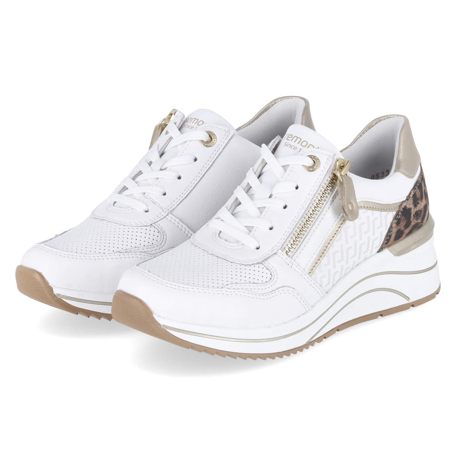 Remonte Remonte D0T10-82 Damen Leder und Synthetik white Schnürschuh