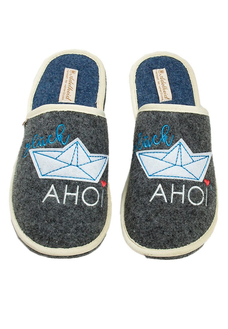 ADELHEID Glück Ahoi Boot Filzpantoffel Pantoffel