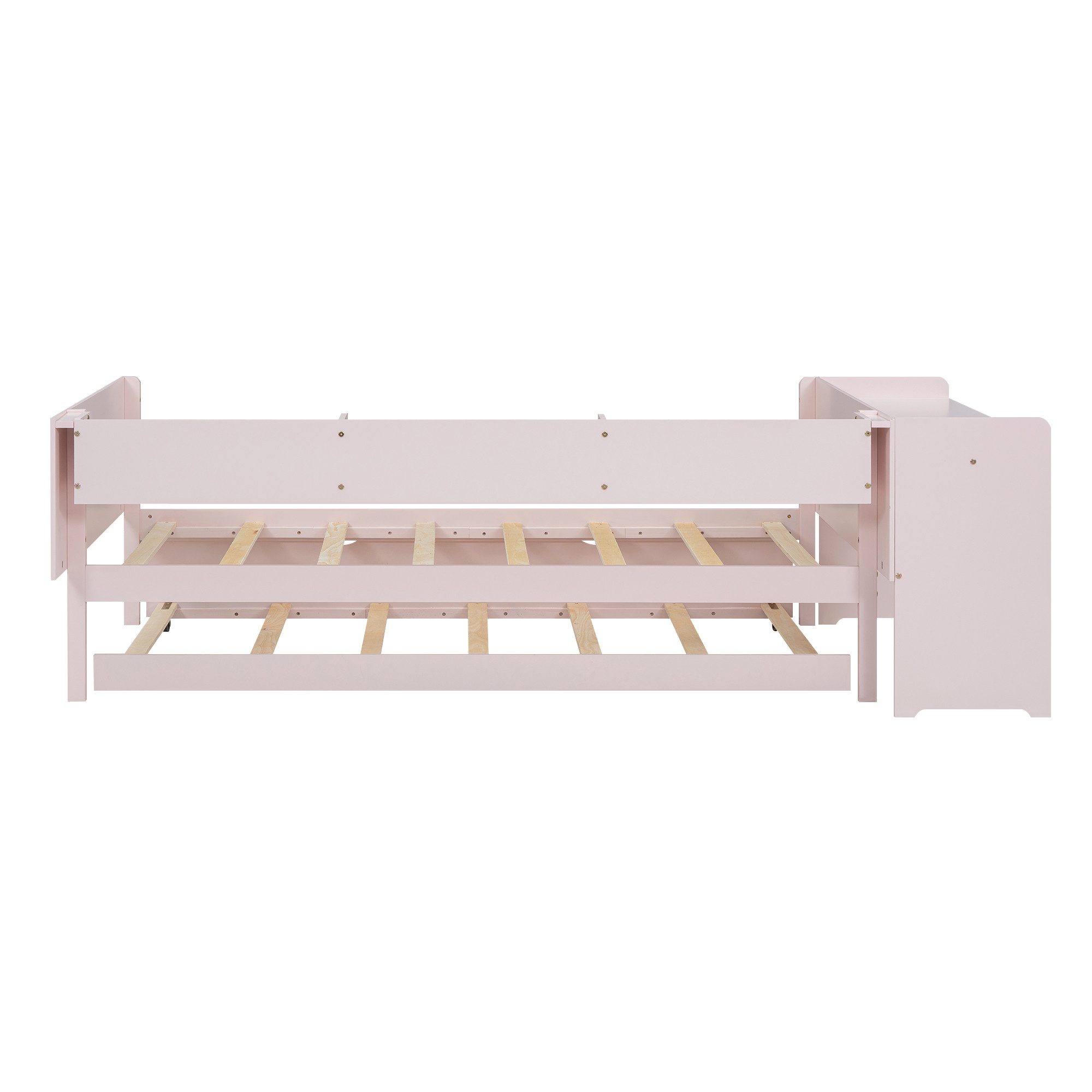 TavilaEcon Stapelbett Multifunktionales Kinderbett mit Schreibtisch & Ausziehbett, 3 seitliche Regale, 90x200cm (ausziehbar auf 180cm) – Bild 5 von 5