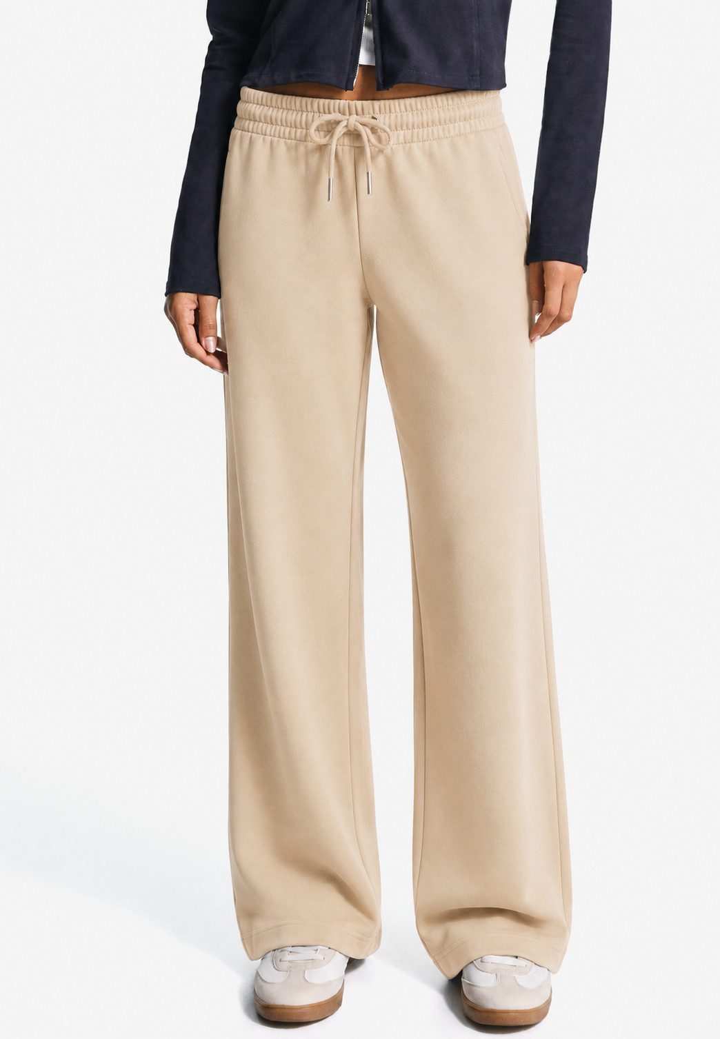 R-CAMP Sweathose Jogginghose Damen (Packung, 1-tlg., Joggingose für Damen) Lang Weite Sporthose Weites Bein Baumwolle Bequeme Wide Leg