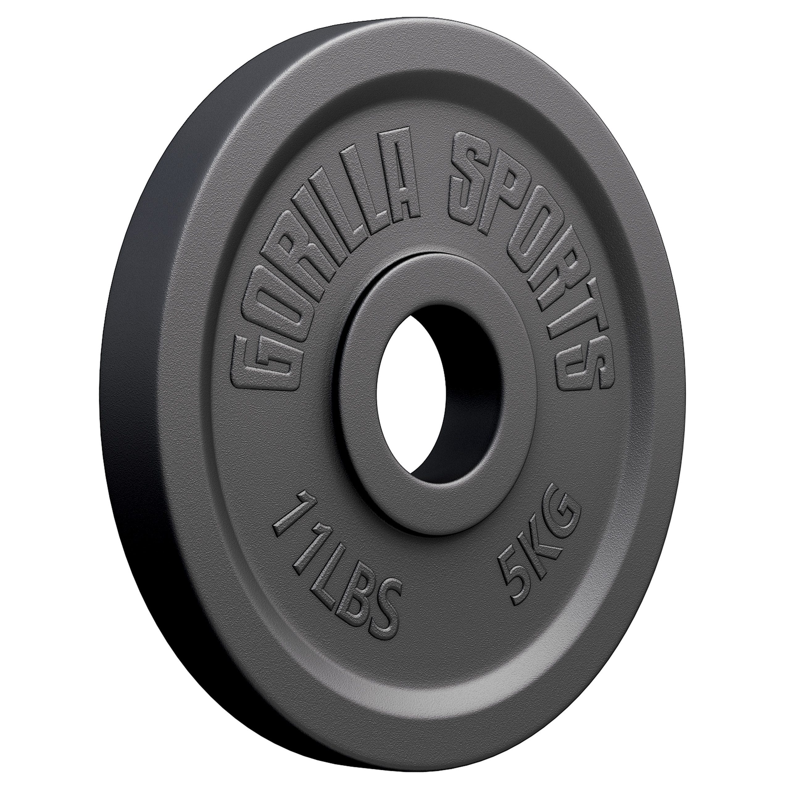 GORILLA SPORTS Hantelscheibe Hantelscheibe Olympia Gusseisen 50/51 mm, 5 kg