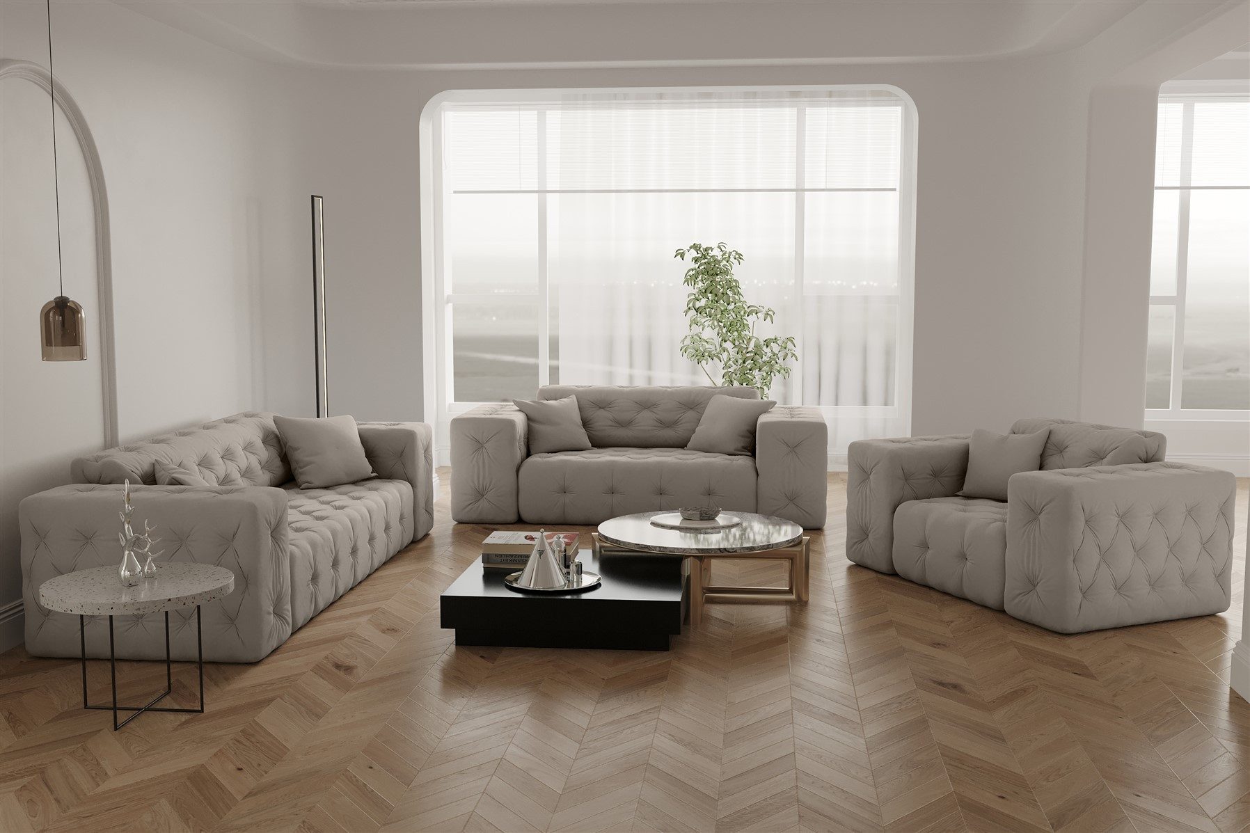 Fun Möbel Polstergarnitur Sofaset Designersofa CHANTAL günstig online kaufen