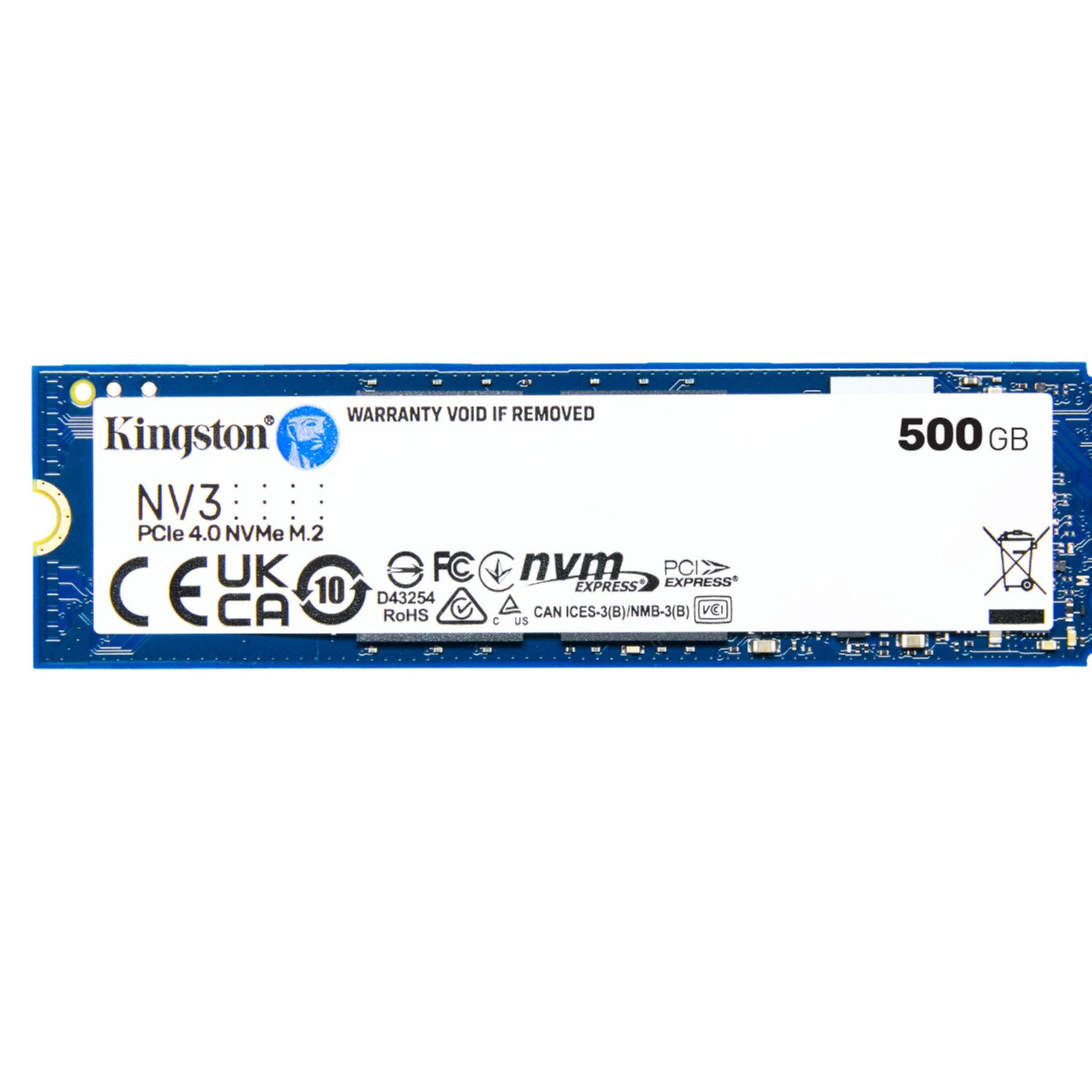 Kingston NV3 500GB interne SSD (500 GB) 5000 MB/S Lesegeschwindigkeit, 3000 MB/S Schreibgeschwindigkeit