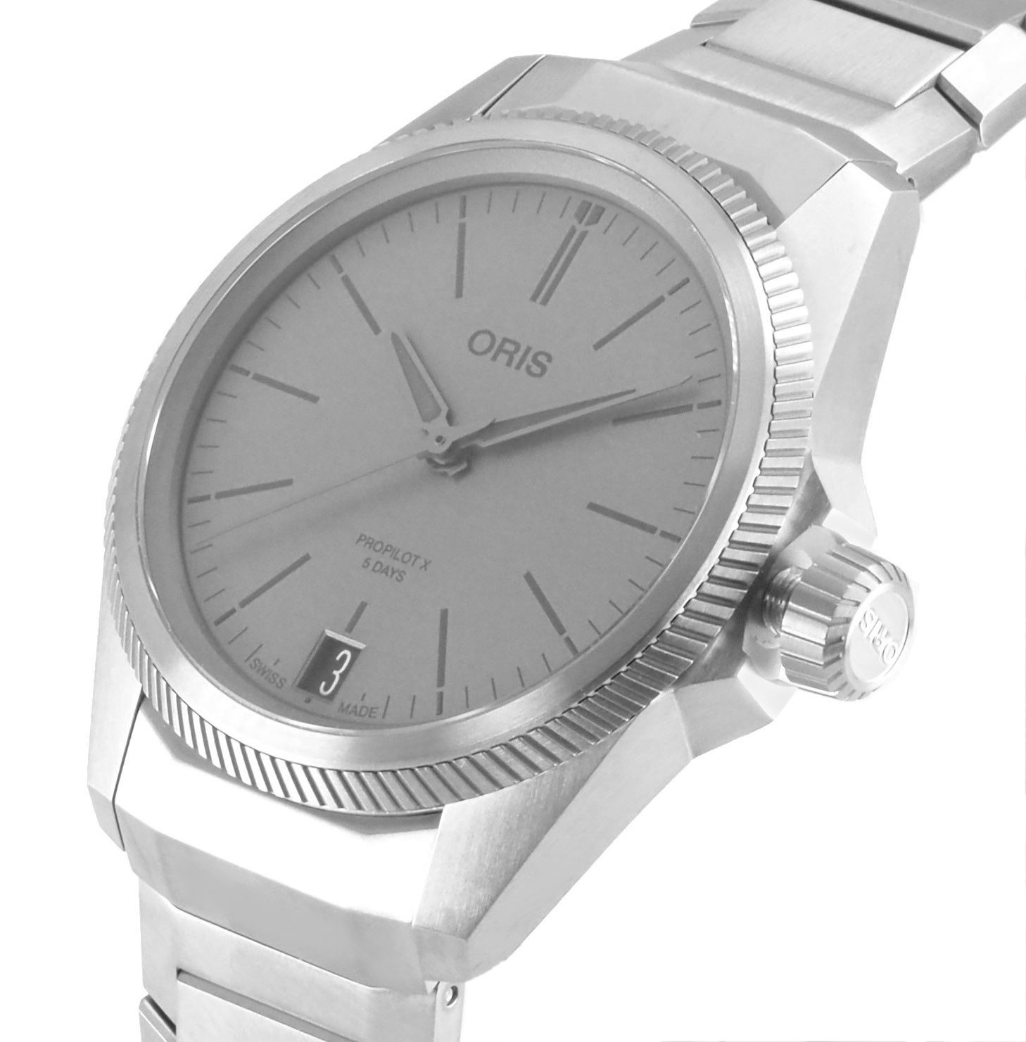 Oris Titanuhr Schweizer Automatik 01 400 7778 7153-07 7 20 01TLC BIG CROWN PROPILOT BIG CROWN PROPILOT X, bis zu 120 Std. Gangreserve