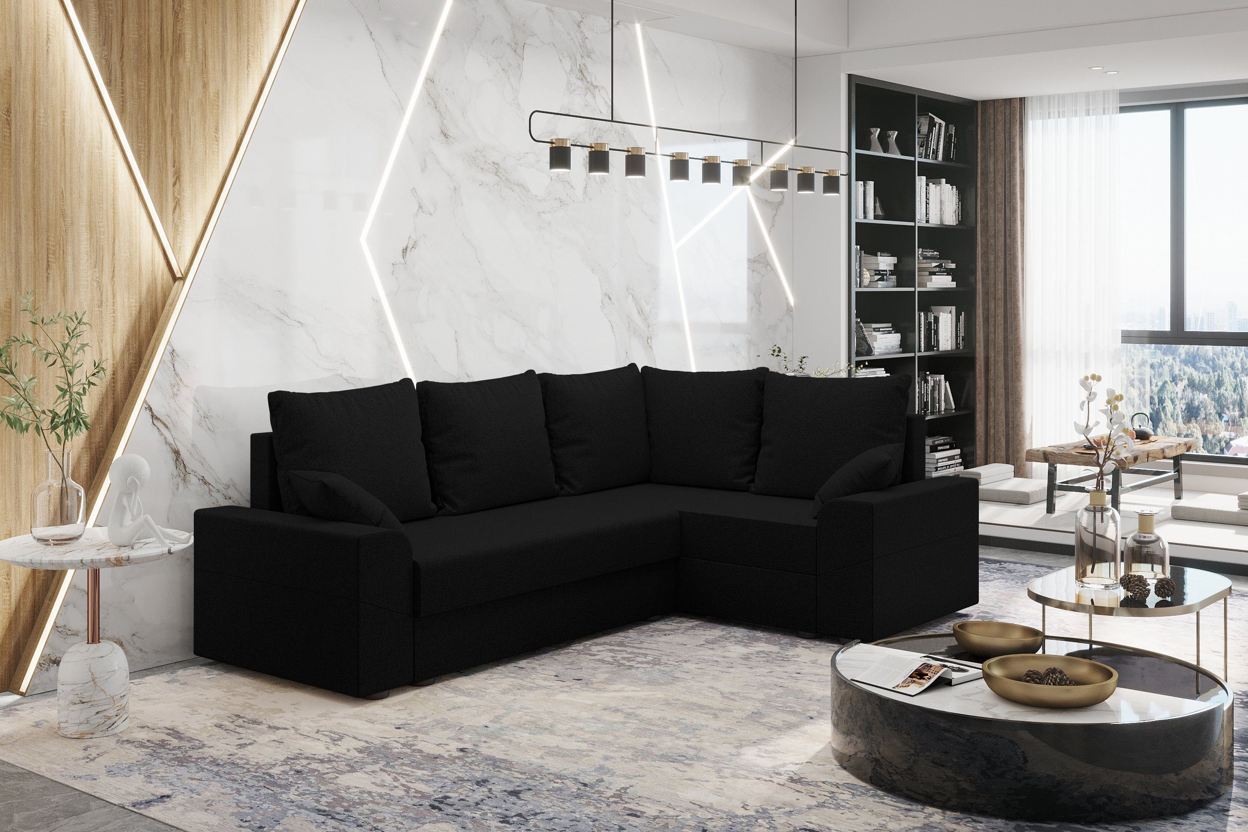 L-Form, mit mit Montero, Eckcouch, Modern Sitzkomfort, Ecksofa Bettkasten, Stylefy Sofa, Design Bettfunktion,