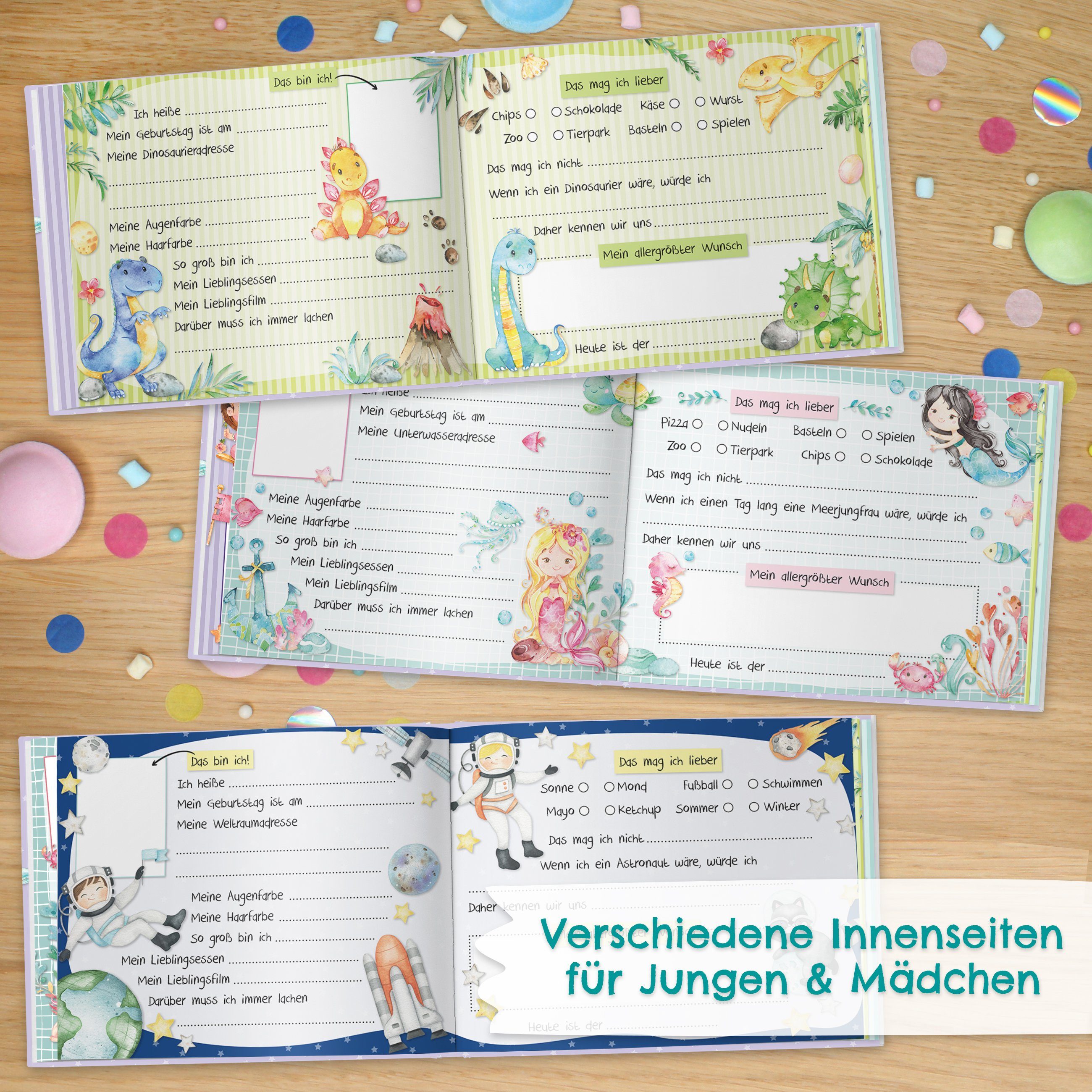 Kinder für - Freundebuch PAPIERDRACHEN Schulfreunde Tagebuch Grün