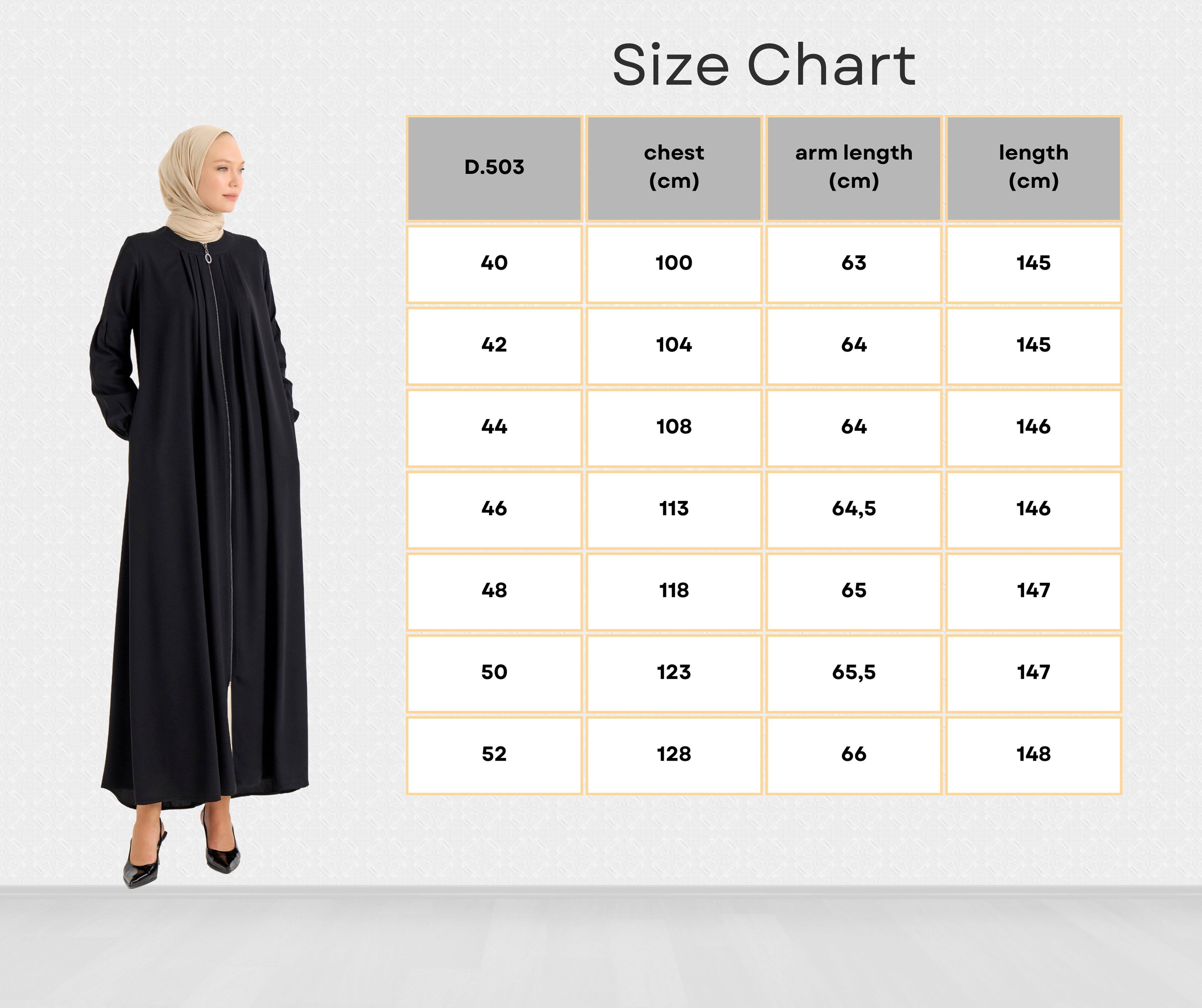 ELYANUR Maxikleid Hochwertige erweiterte Abaya – Bild 5 von 5