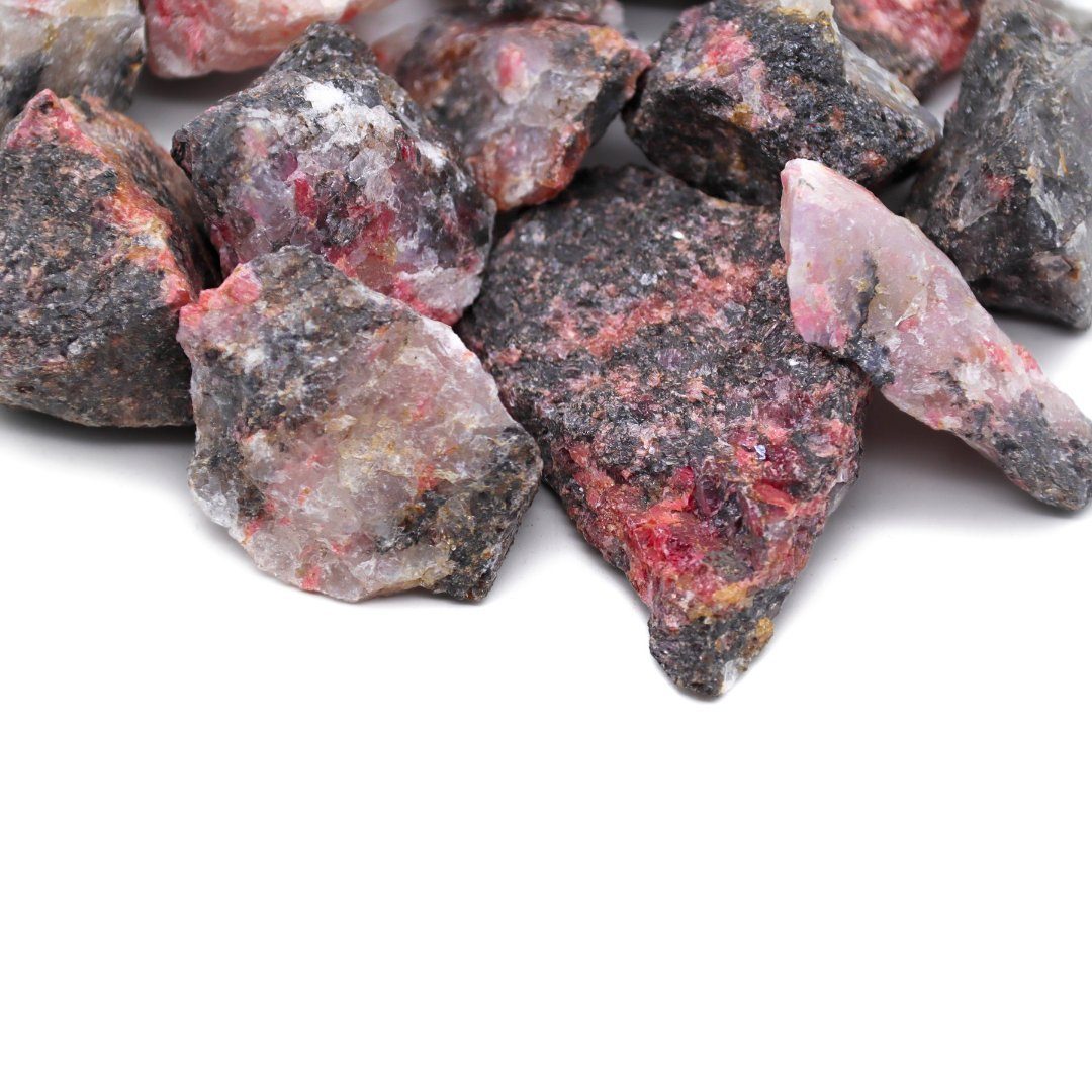 Edelsteine, Edelstein Rhodonit Mineralien Kristalle, echte LAVISA Natursteine Dekosteine,
