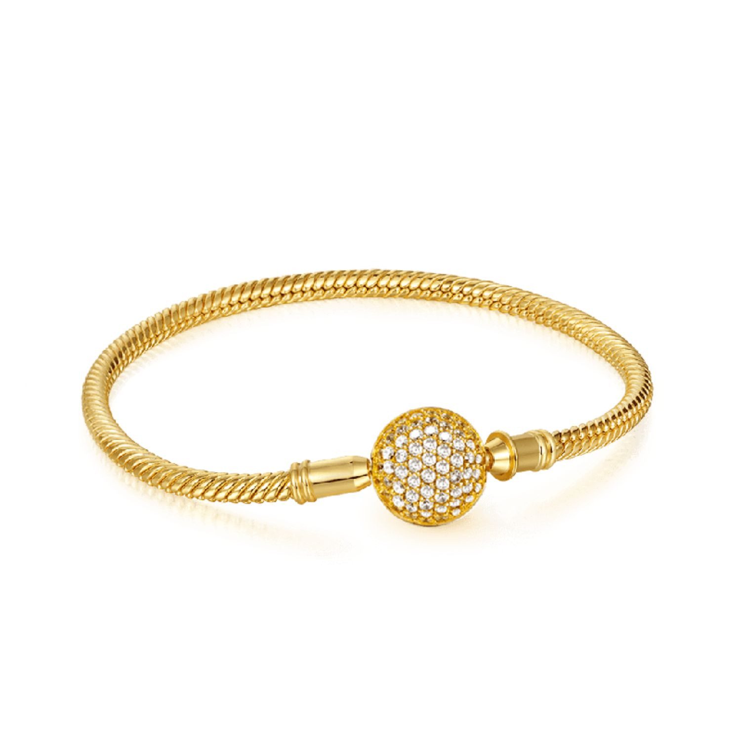 Gnoce Perlenarmband Gnoce Armband Kugelverschluss mit Zirkonia CLB011-18 Si günstig online kaufen