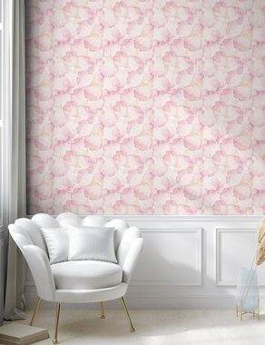Abakuhaus Vinyltapete selbstklebendes Wohnzimmer Küchenakzent, Pastell Blassrosa Blütenblätter