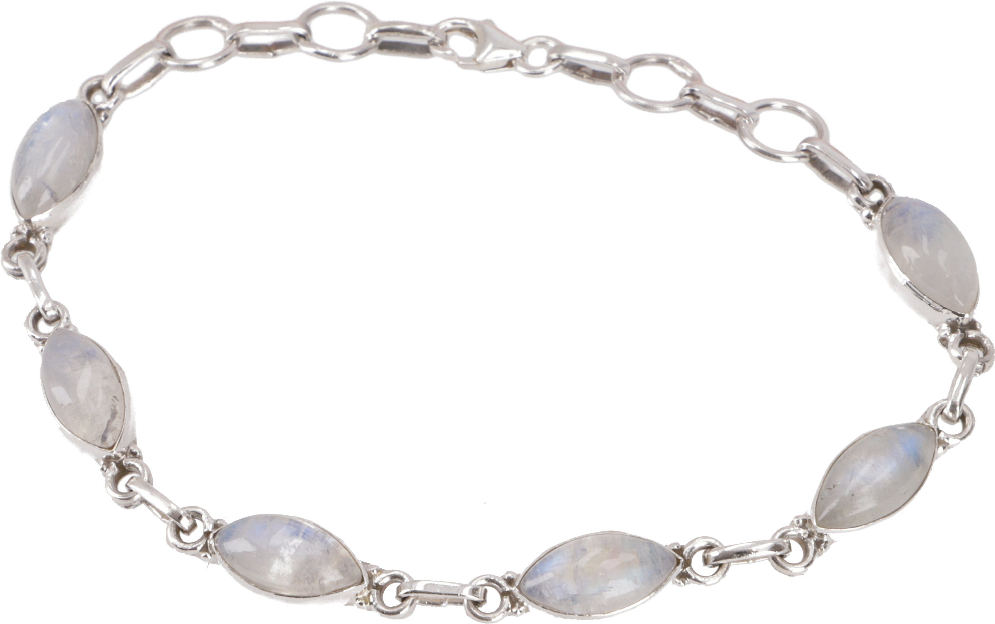 Guru-Shop Armreif Indisches Boho Silber Armband - Mondstein