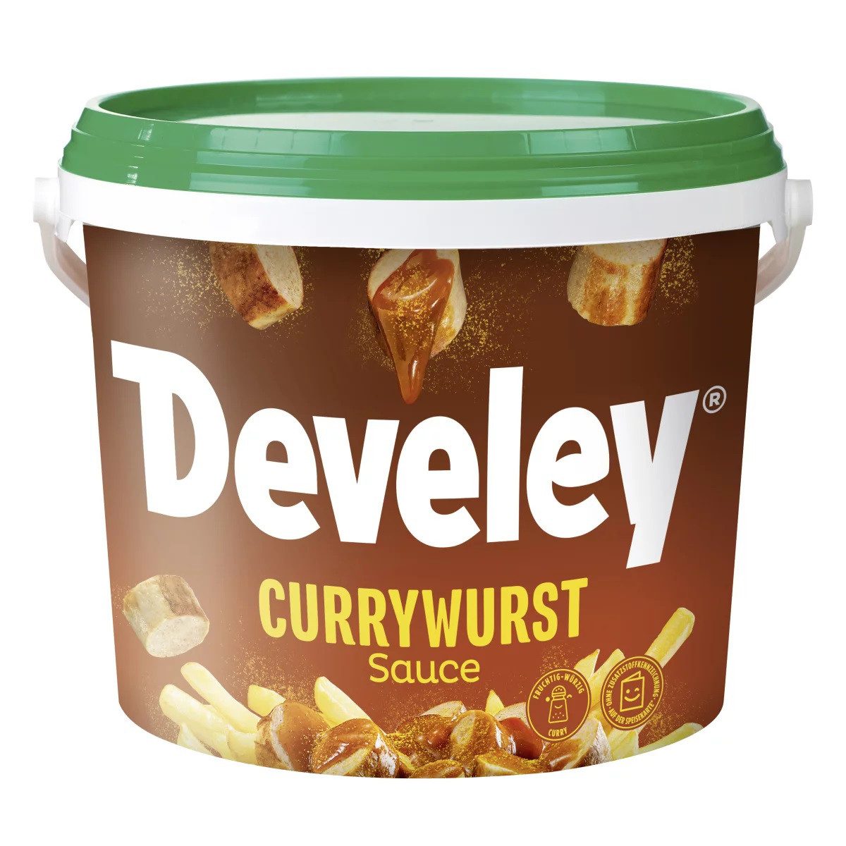 Develey Saucen, Develey Currywurst Sauce pikant wuerzig im grossen Vorratseimer 5000g