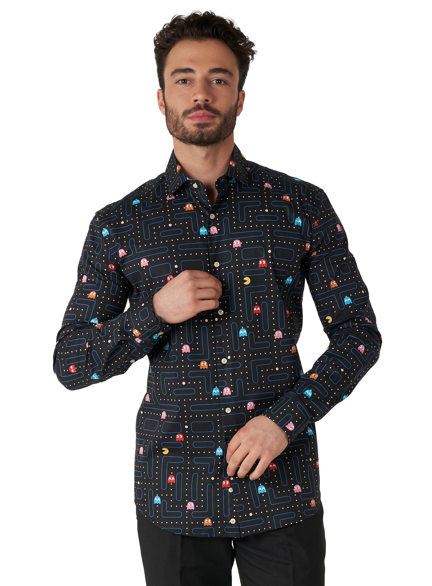 Opposuits T-Shirt Pac-Man Hemd Stylisches Videospiel Hemd für coole 80er Jahre Nerds