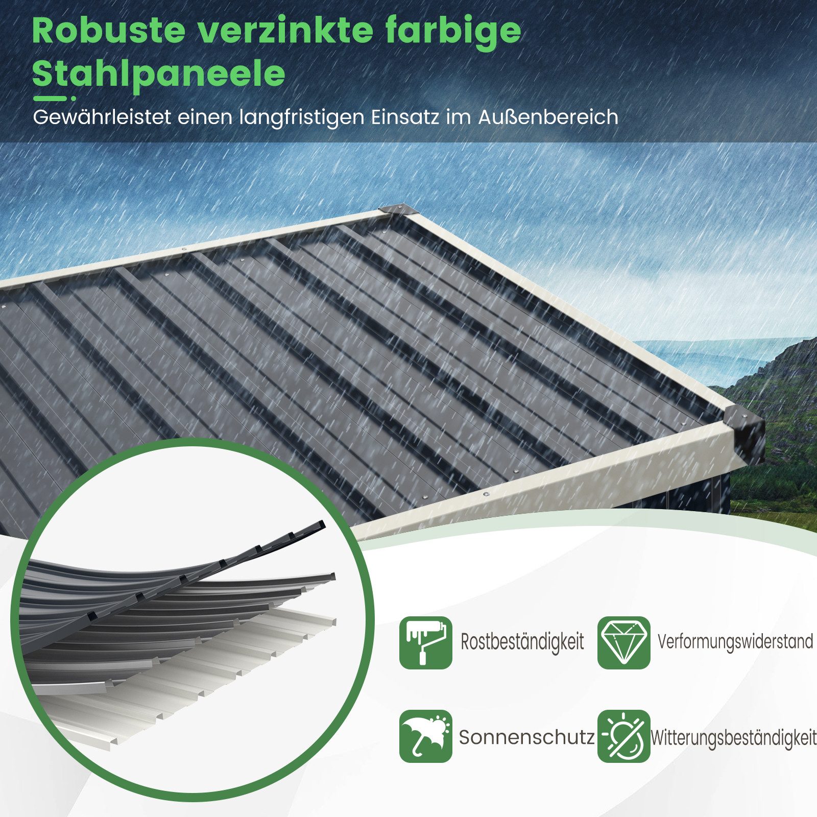 COSTWAY Gerätehaus, BxT: 117x89 cm, Geräteschuppen, Gartenhaus mit abschließbarer Tür
