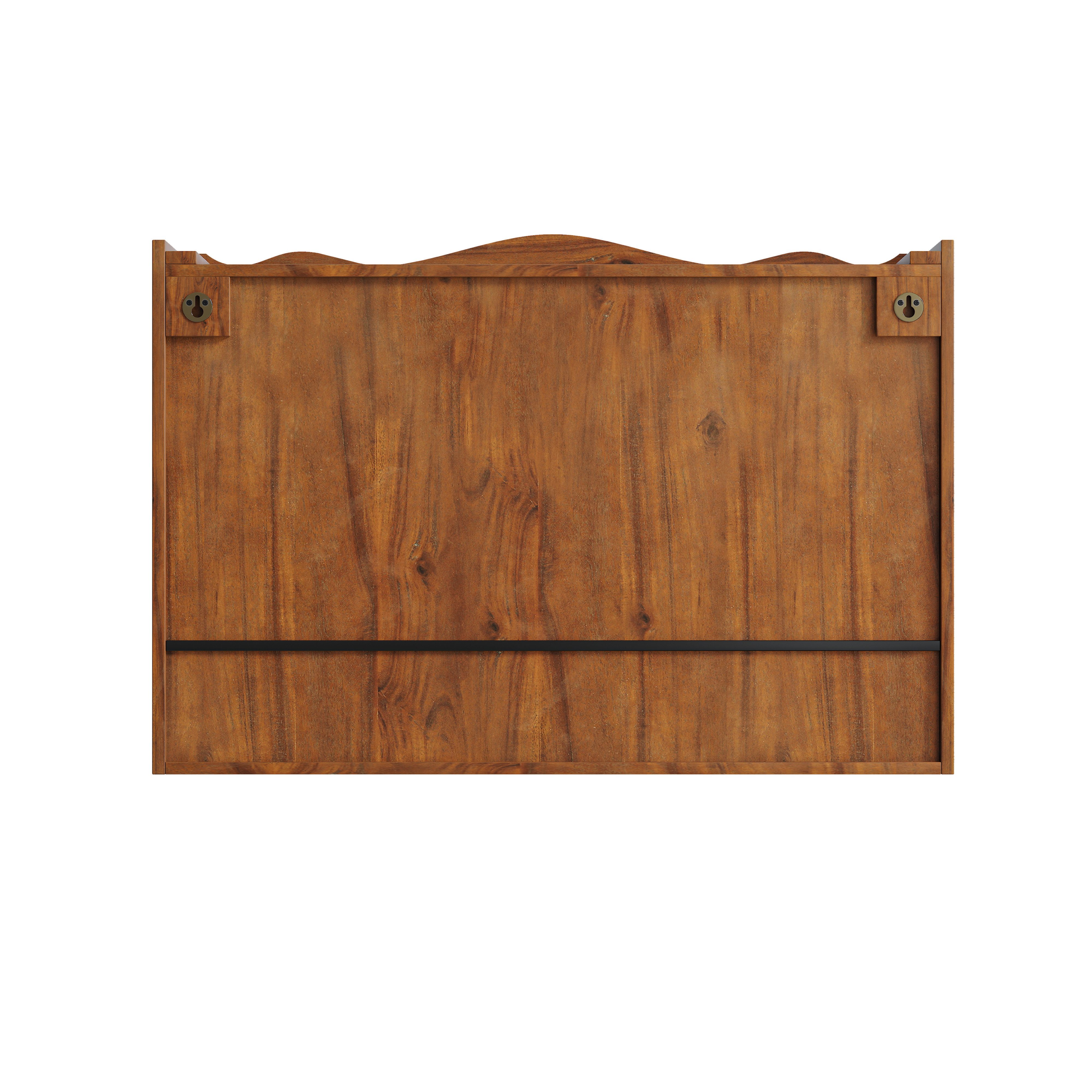 TavilaEcon Wandhängeschrank mit Glastüren & beweglichem Regal für Küche & Badezimmer, retro, 2 Schiebtüren, 90×20×60cm, Braun