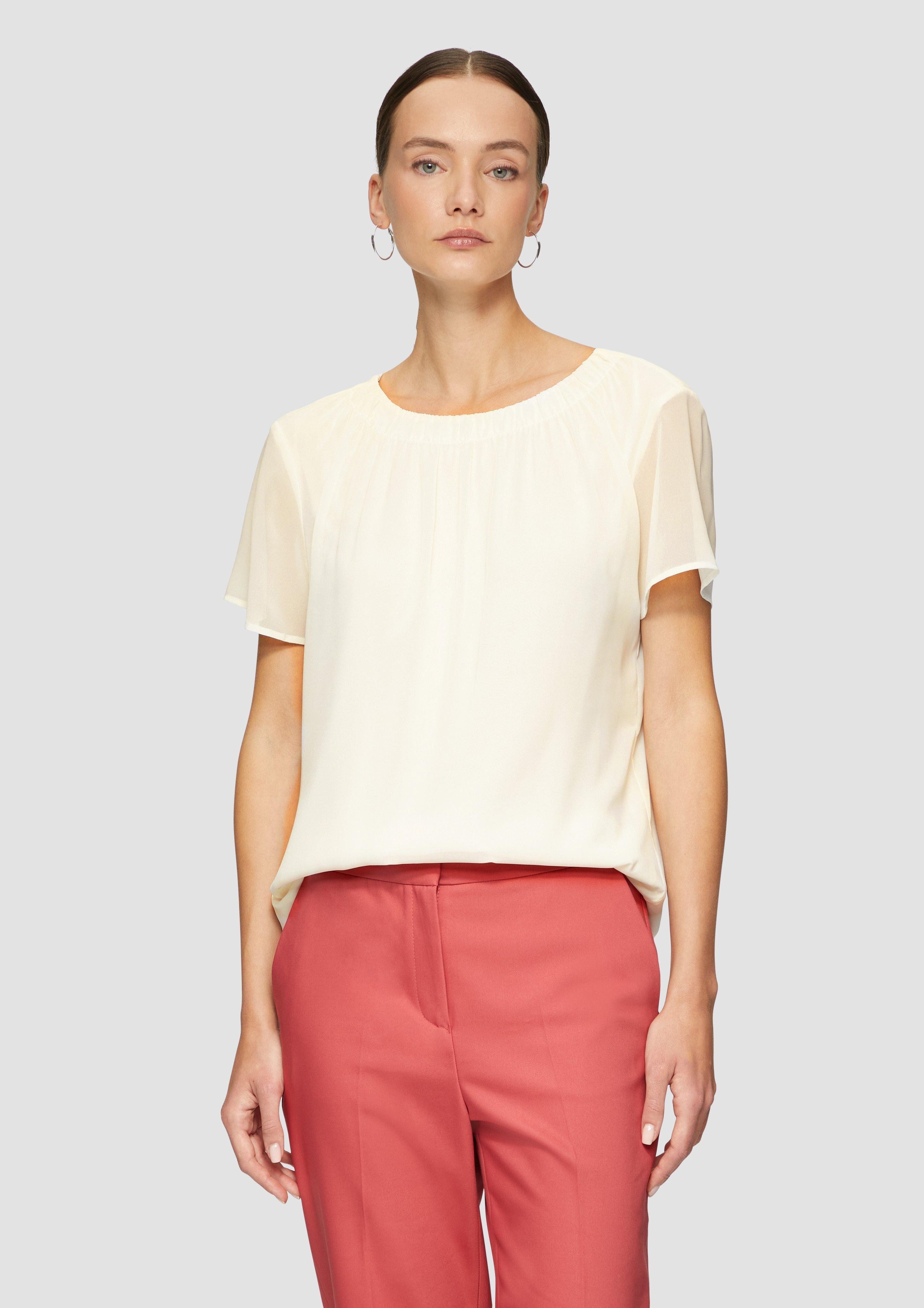 s.Oliver BLACK LABEL Kurzarmbluse Chiffonbluse mit günstig online kaufen